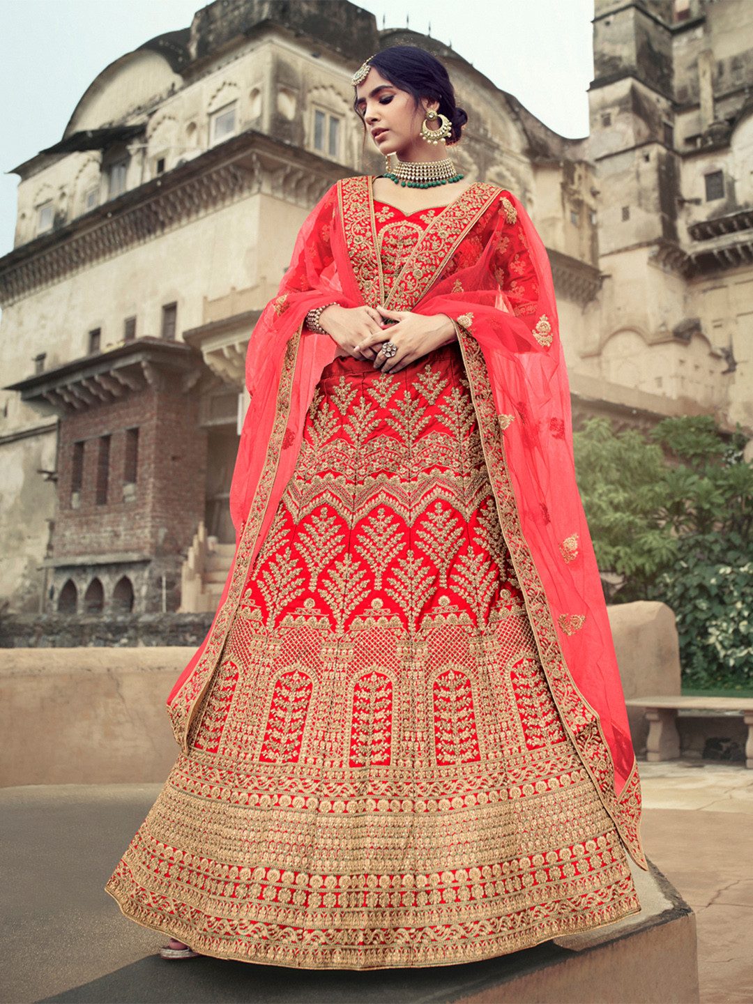 Fusionic Embroidered Satin Semi-Stitched Lehenga & Unstitched Blouse With Dupatta, Red
Fusionic Embroidered Satin Semi-Stitched Lehenga & Unstitched Blouse With Dupatta, Red