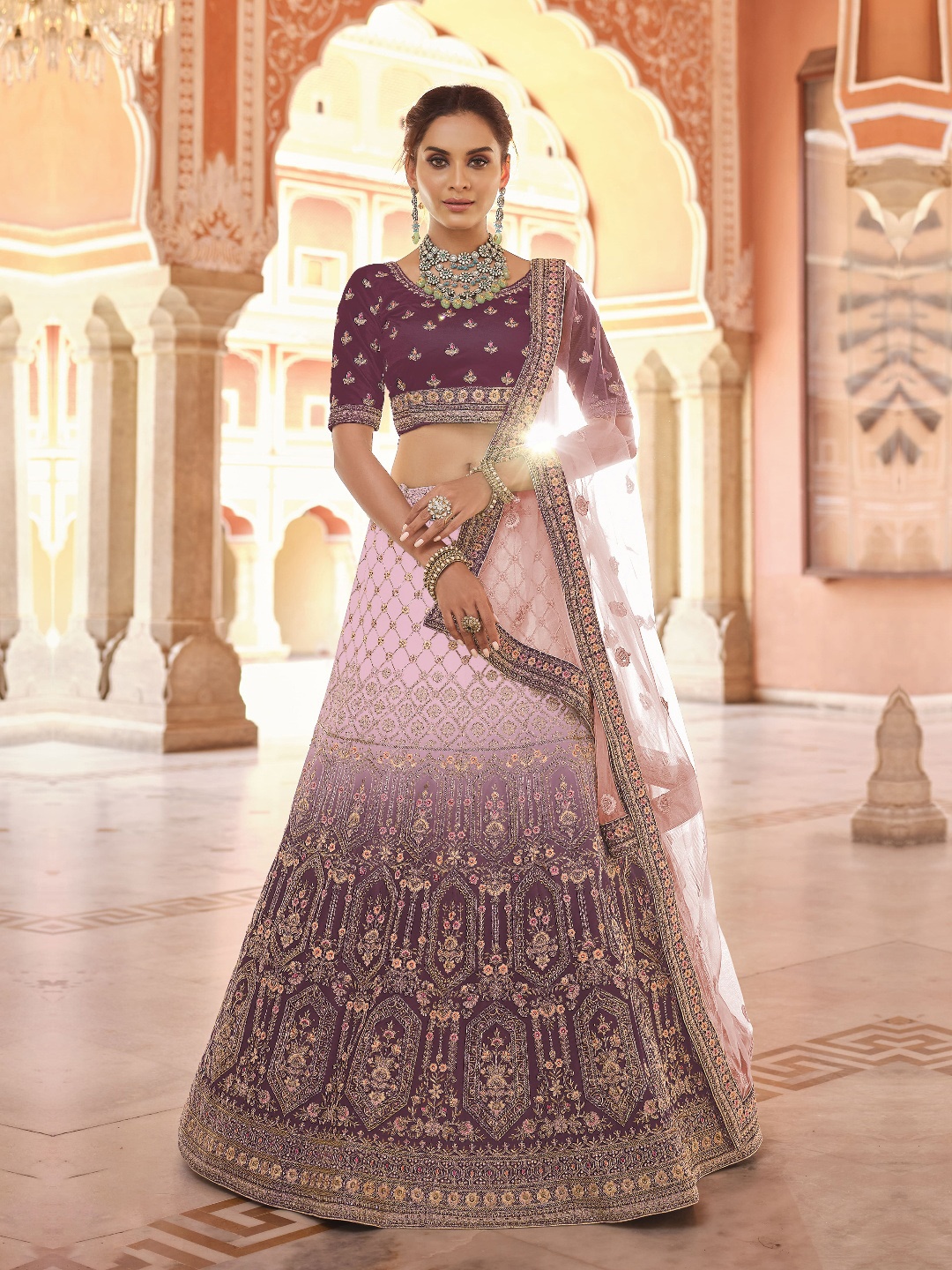 Fusionic Embroidered Semi-Stitched Lehenga & Unstitched Blouse With Dupatta, Burgundy
Fusionic Embroidered Semi-Stitched Lehenga & Unstitched Blouse With Dupatta, Burgundy
