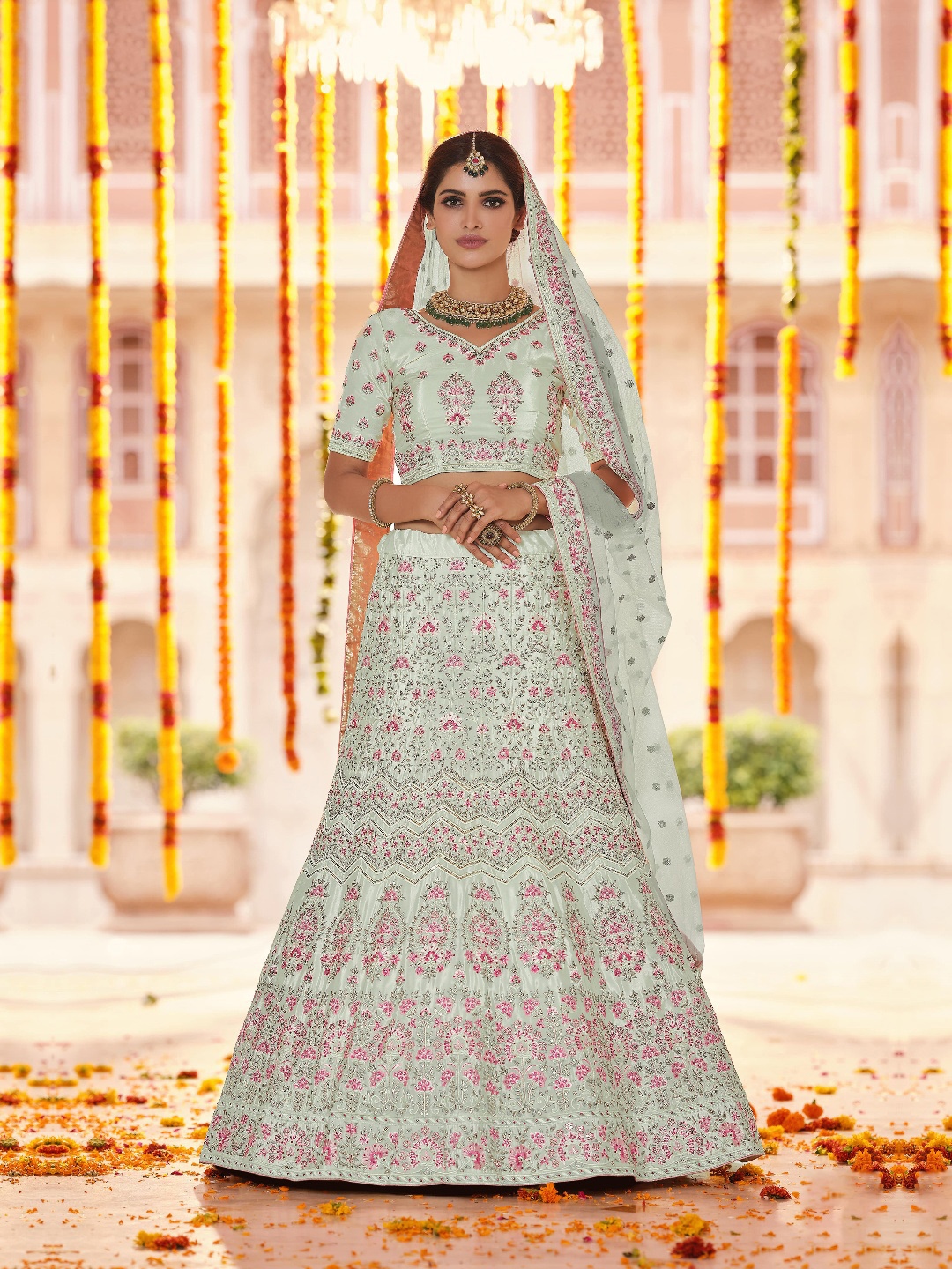 Fusionic Embroidered Thread Work Semi-Stitched Lehenga & Unstitched Blouse With Dupatta, Green
Fusionic Embroidered Thread Work Semi-Stitched Lehenga & Unstitched Blouse With Dupatta, Green