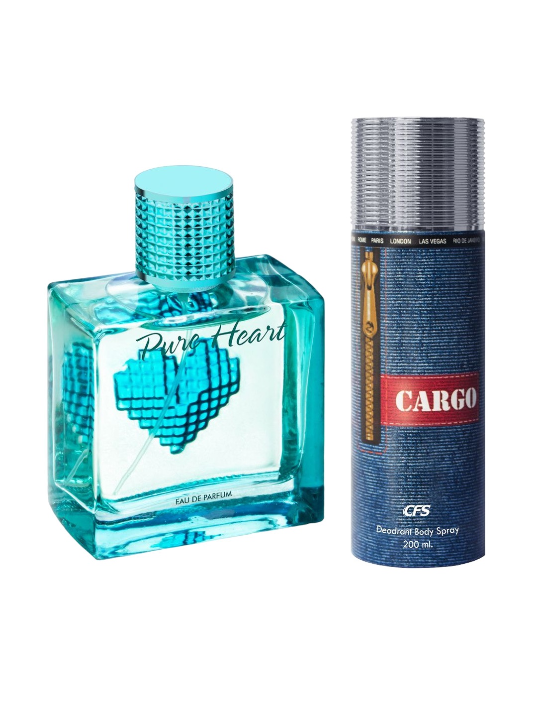 CFS Pure Heart EDP Long Lasting Perfume & Cargo Deodorant Body Spray - 100ml+300ml, Blue
CFS Pure Heart EDP Long Lasting Perfume & Cargo Deodorant Body Spray - 100ml+300ml, Blue
