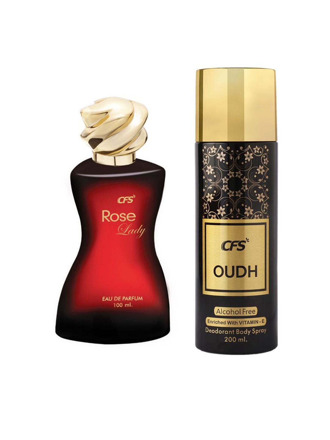CFS Set of Rose Lady Eau De Parfum - 100ml & Oudh Black Deodorant Body Spray - 200ml, Red
CFS Set of Rose Lady Eau De Parfum - 100ml & Oudh Black Deodorant Body Spray - 200ml, Red