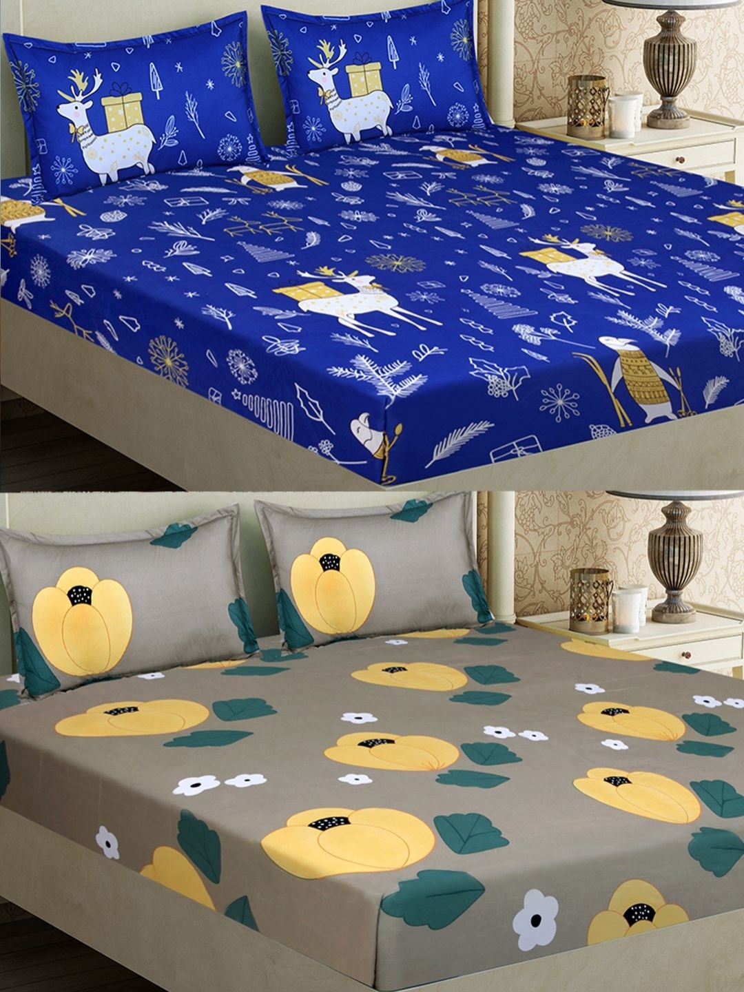 Aura Blue & Yellow Cartoon Printed Microfiber 144 TC 2 Queen Bedsheet With 4 Pillow Covers
Aura Blue & Yellow Cartoon Printed Microfiber 144 TC 2 Queen Bedsheet With 4 Pillow Covers