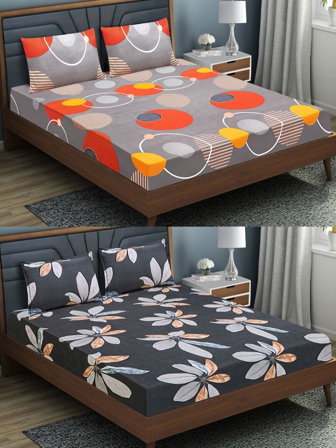 Aura Orange & Black Printed Microfiber 144 TC 2 Queen Bedsheets With 4 Pillow Covers
Aura Orange & Black Printed Microfiber 144 TC 2 Queen Bedsheets With 4 Pillow Covers