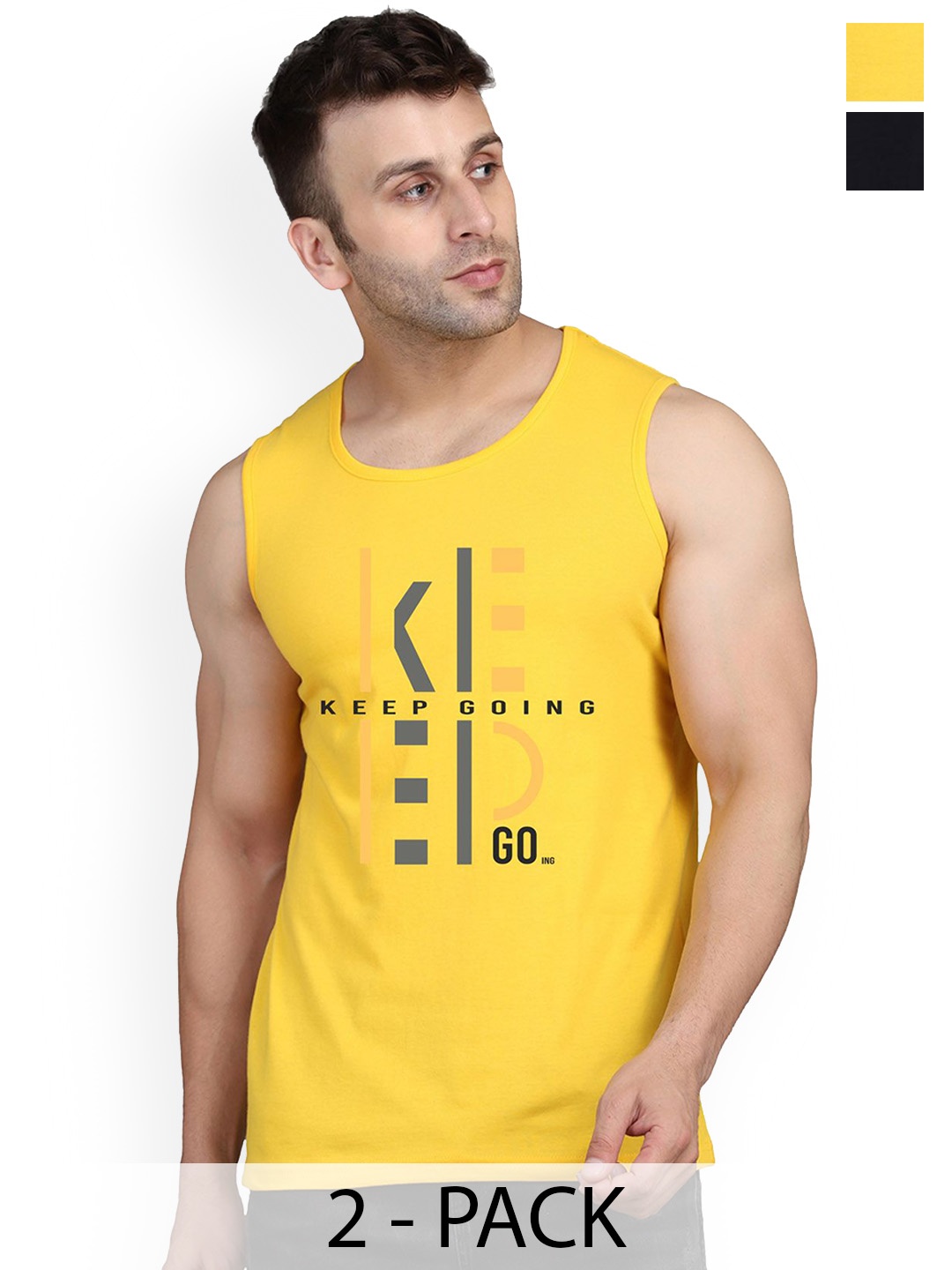 SLOWLORIS Pack Of 2 Printed Cotton Innerwear Vests- SL26 COMBO (LOUD BLACK) (KEEP YELLOW)
SLOWLORIS Pack Of 2 Printed Cotton Innerwear Vests- SL26 COMBO (LOUD BLACK) (KEEP YELLOW)