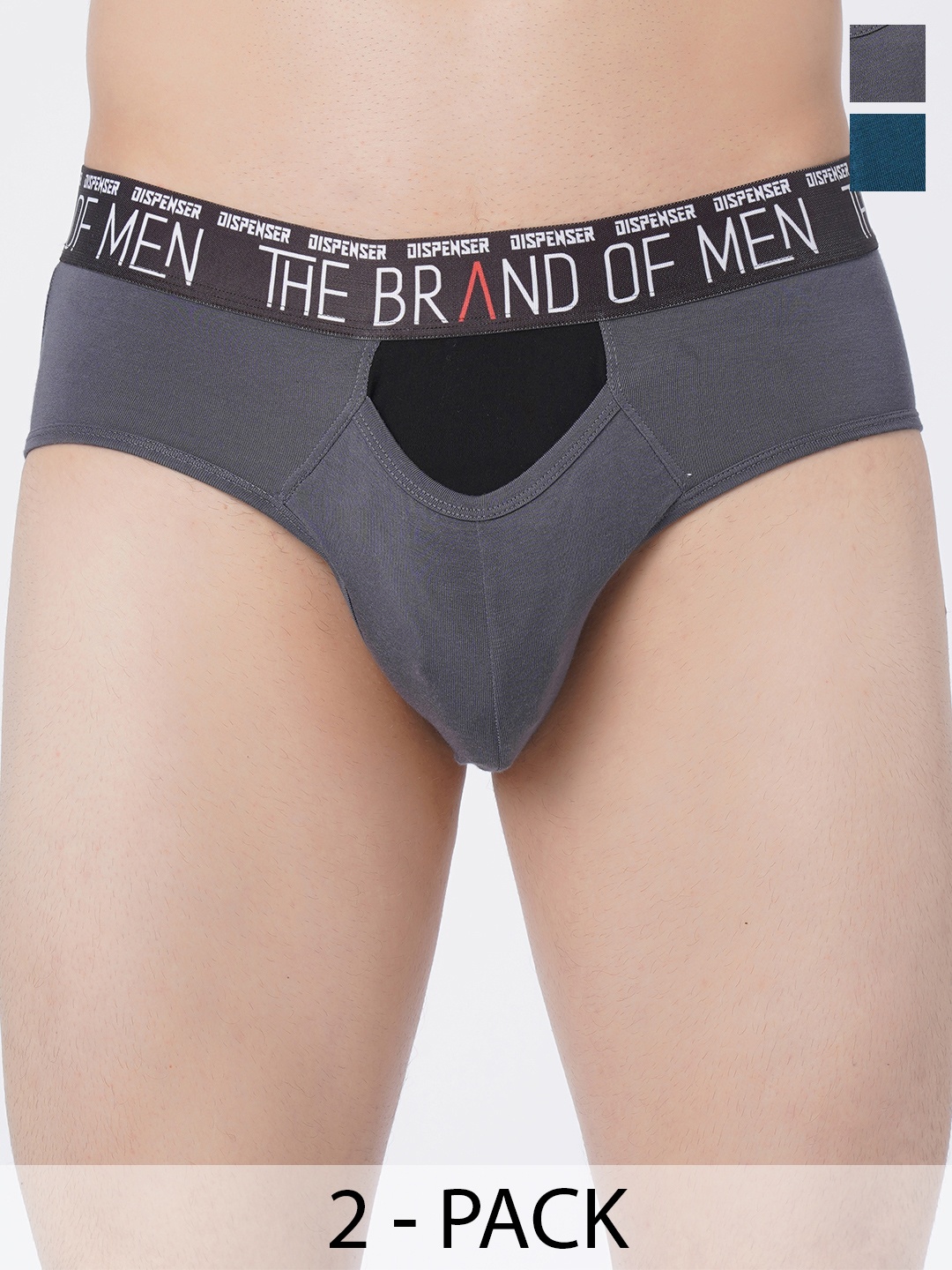 DISPENSER Men Pack Of 2 Stretchable Mid-Rise Basic Briefs- S4-Brief-Airforce-Grey-M, Teal
DISPENSER Men Pack Of 2 Stretchable Mid-Rise Basic Briefs- S4-Brief-Airforce-Grey-M, Teal