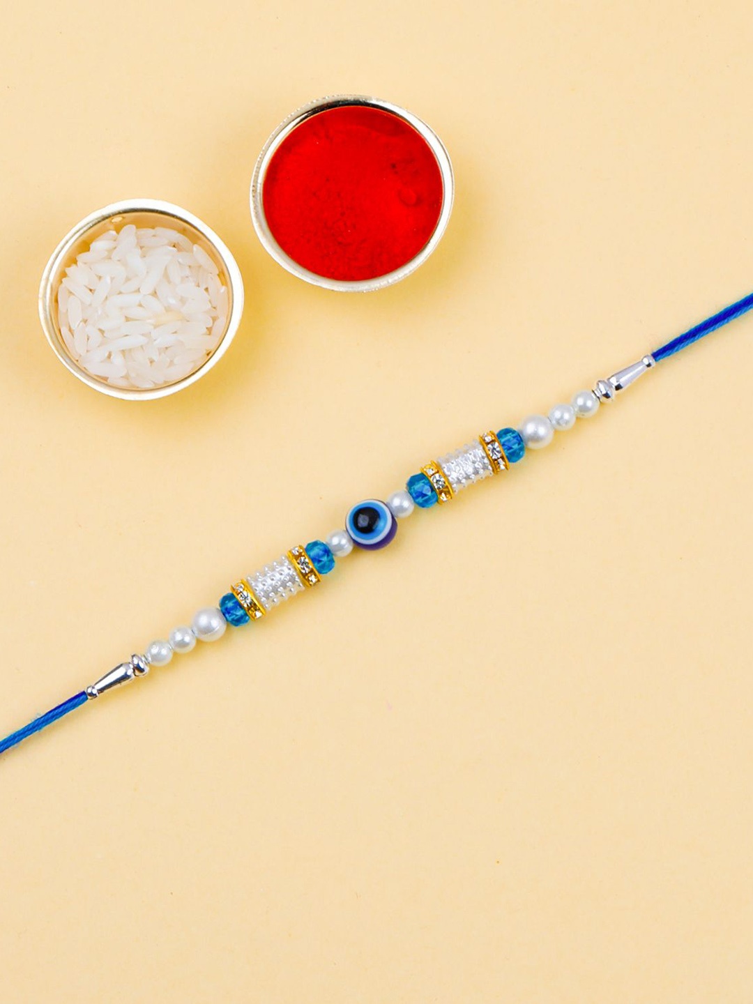 Silver Shine Bhaiya Bhabhi Rakhi With Pooja Thali & Roli Chawal With Greeting Card, Gold
Silver Shine Bhaiya Bhabhi Rakhi With Pooja Thali & Roli Chawal With Greeting Card, Gold