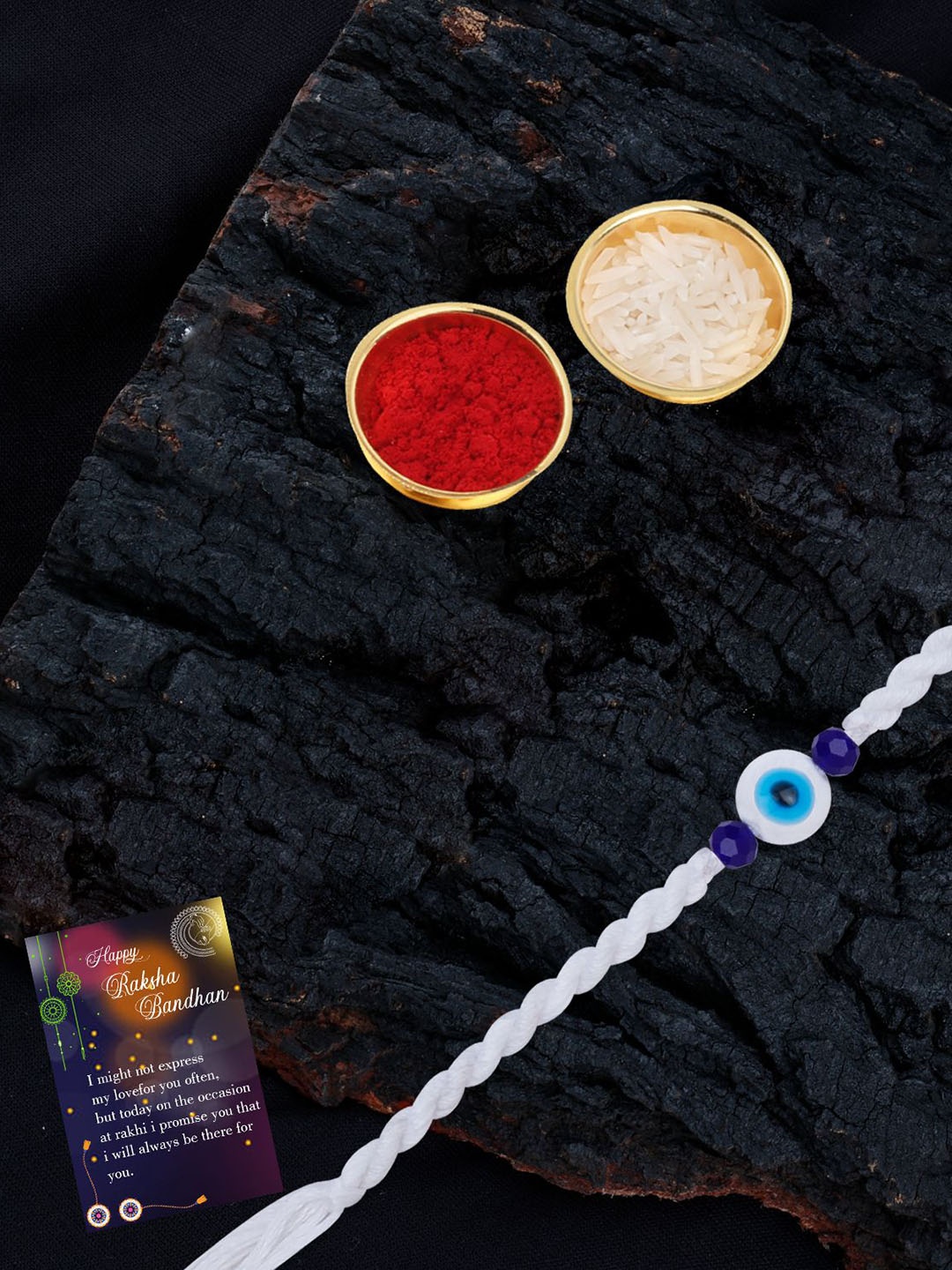 Silver Shine Bhaiya Bhabhi Rakhi With Pooja Thali & Roli Chawal With Greeting Card, Gold
Silver Shine Bhaiya Bhabhi Rakhi With Pooja Thali & Roli Chawal With Greeting Card, Gold