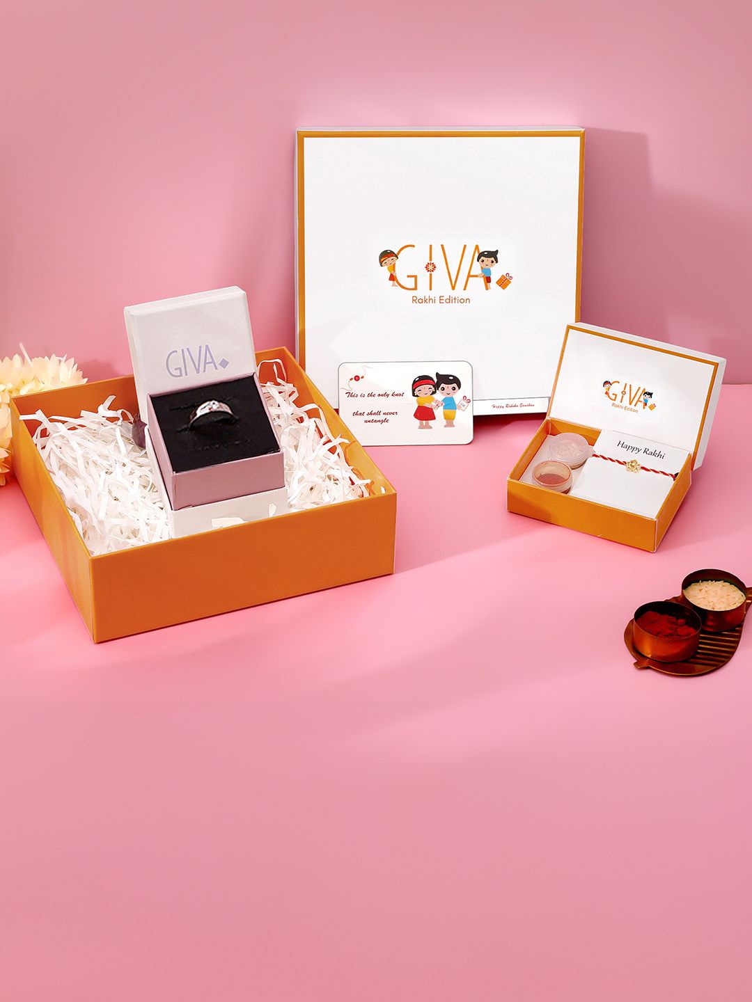 GIVA Set Of 2 925 Silver Gold Plated Rakhi Stone Studded Ring With Roli & Chawal Gift Set
GIVA Set Of 2 925 Silver Gold Plated Rakhi Stone Studded Ring With Roli & Chawal Gift Set