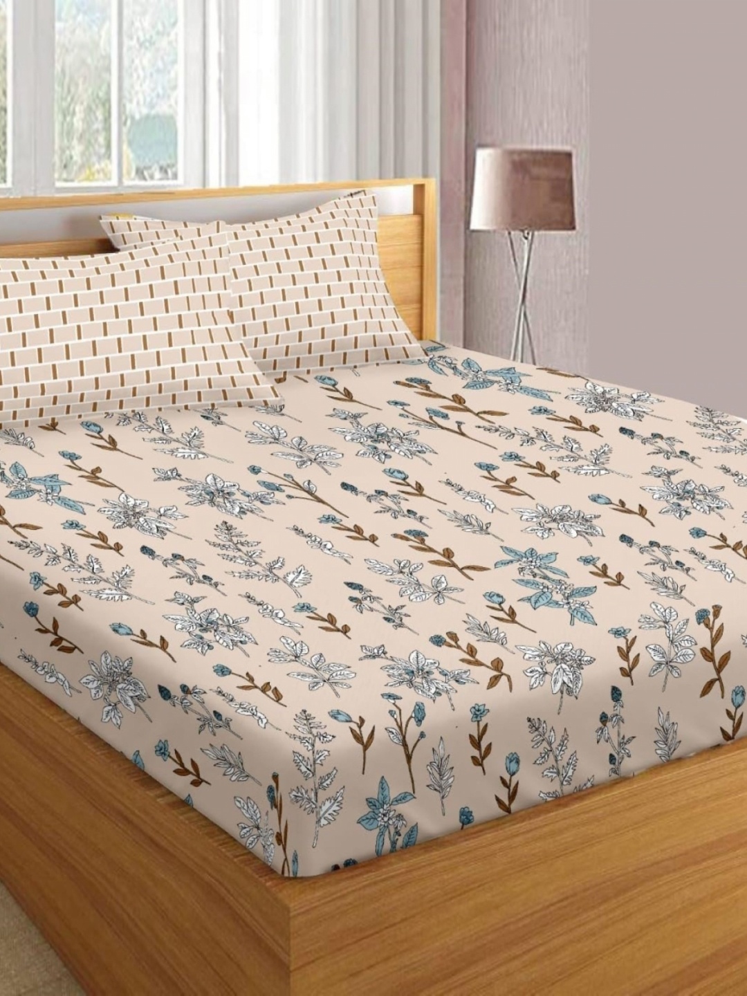 Trance Home Linen Beige Printed 180 TC Cotton Fitted King Bedsheet with 2 Pillow Covers
Trance Home Linen Beige Printed 180 TC Cotton Fitted King Bedsheet with 2 Pillow Covers