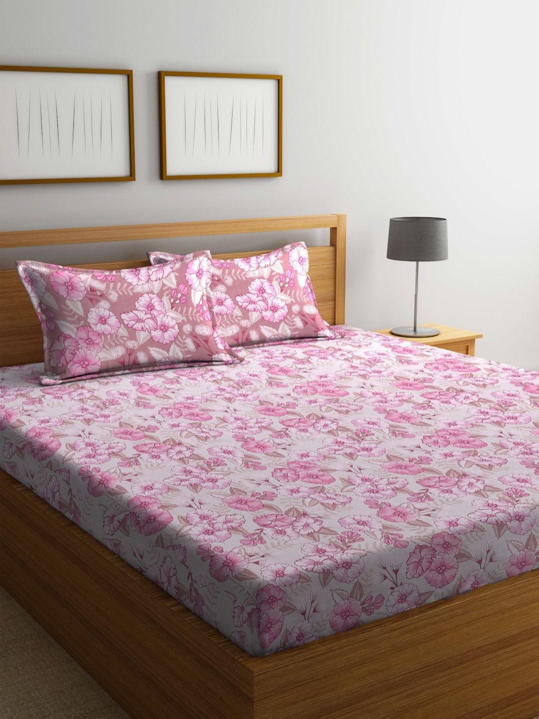 BOMBAY DYEING Pink & White Printed 104 TC Pure Cotton Queen Bedsheet With 2 Pillow Covers
BOMBAY DYEING Pink & White Printed 104 TC Pure Cotton Queen Bedsheet With 2 Pillow Covers