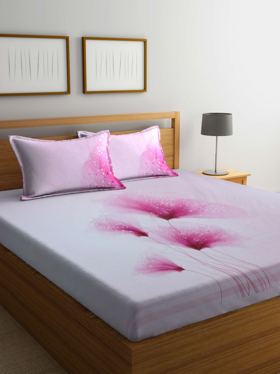 BOMBAY DYEING Pink & White Printed 180 TC Pure Cotton King Bedsheet With 2 Pillow Covers
BOMBAY DYEING Pink & White Printed 180 TC Pure Cotton King Bedsheet With 2 Pillow Covers