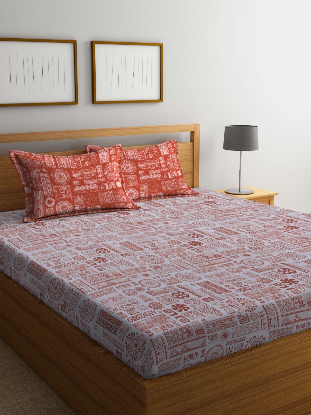 BOMBAY DYEING Brown & White Printed 104 TC Pure Cotton Queen Bedsheet With 2 Pillow Covers
BOMBAY DYEING Brown & White Printed 104 TC Pure Cotton Queen Bedsheet With 2 Pillow Covers
