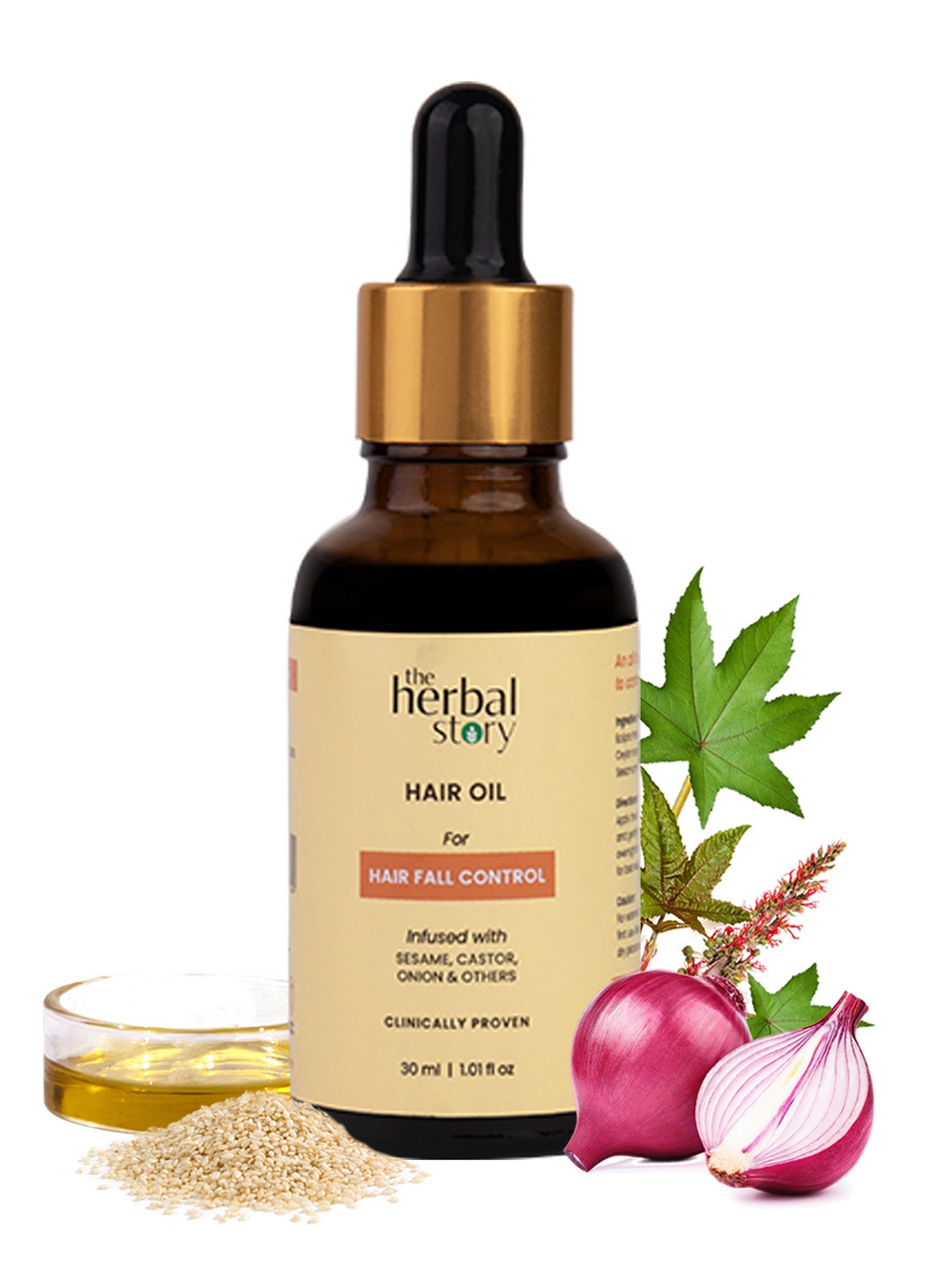 The Herbal Story Hair Fall Control Oil For Nourishes Scalp With Sesame-30ml, Transparent
The Herbal Story Hair Fall Control Oil For Nourishes Scalp With Sesame-30ml, Transparent