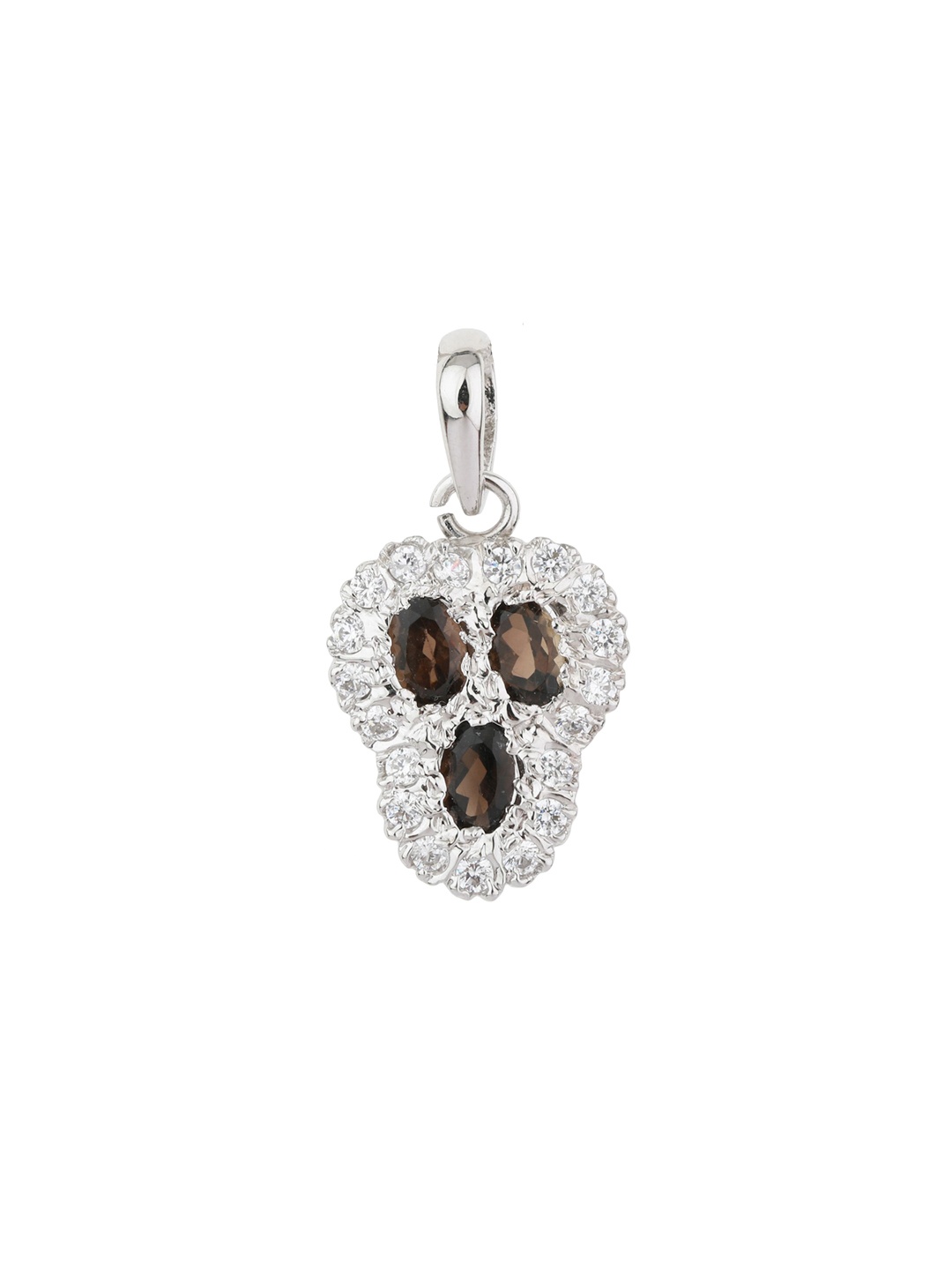 Exotic India Faceted Smoky Quartz Gemstones with Cubic Zirconia Pendant, Silver
Exotic India Faceted Smoky Quartz Gemstones with Cubic Zirconia Pendant, Silver