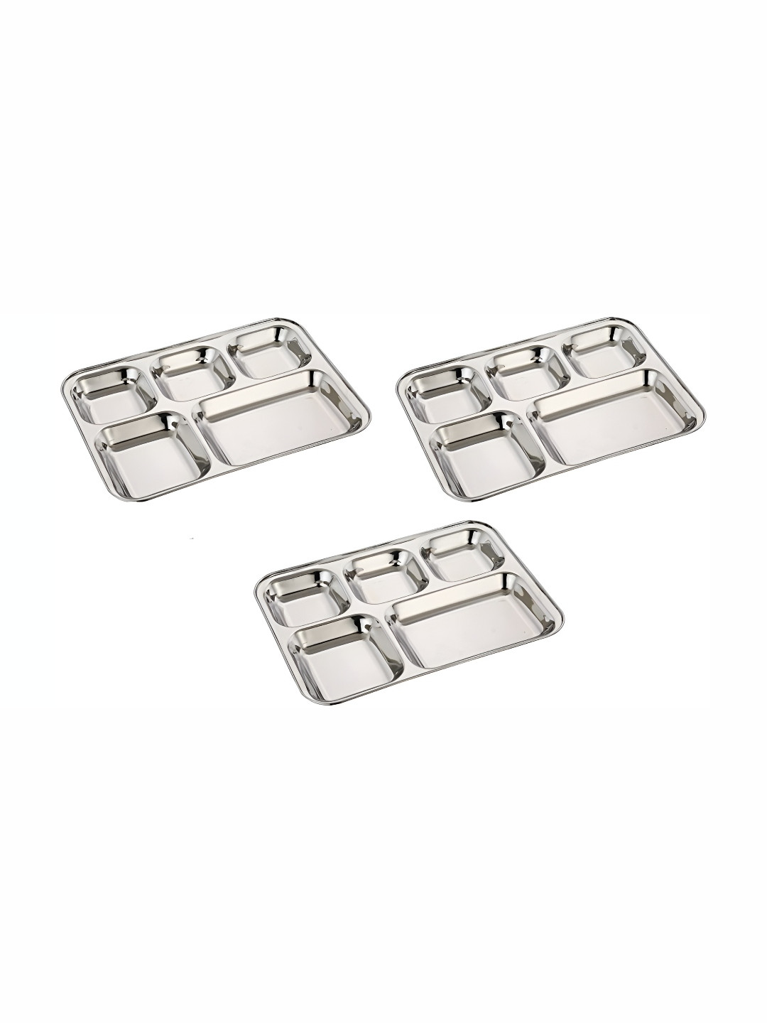 Expresso Silver Toned 3 Pieces Heavy Duty 5 Sections Divided Dinner Plates 
Expresso Silver Toned 3 Pieces Heavy Duty 5 Sections Divided Dinner Plates