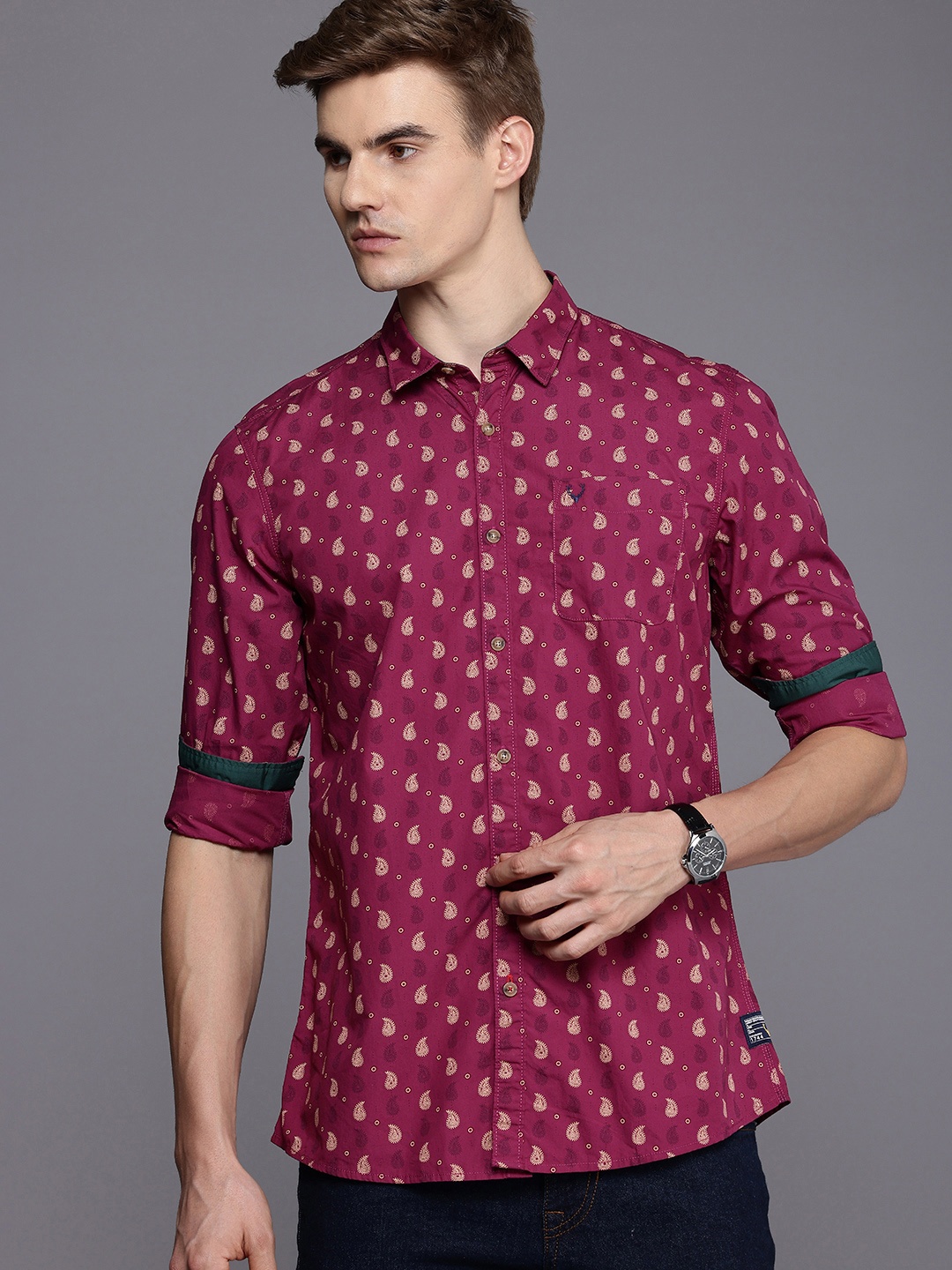 Allen Solly Custom Slim Fit Ethnic Motifs Printed Pure Cotton Casual Shirt, Pink
Allen Solly Custom Slim Fit Ethnic Motifs Printed Pure Cotton Casual Shirt, Pink