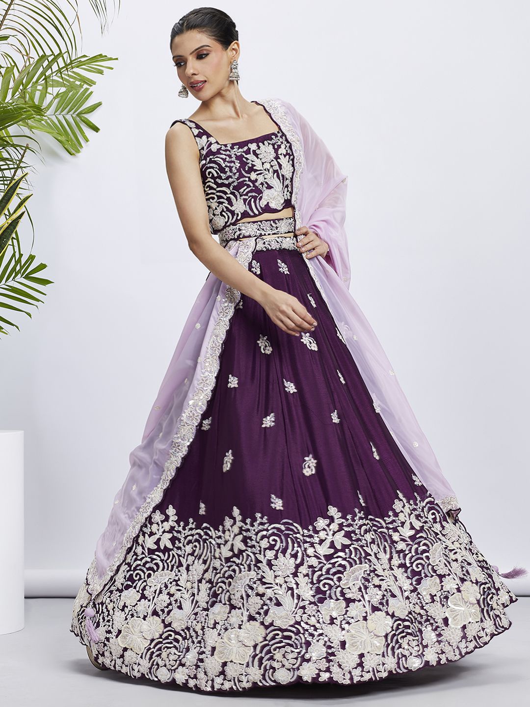 panchhi Embroidered Sequinned Semi-Stitched Lehenga & Unstitched Blouse With Dupatta, Purple
panchhi Embroidered Sequinned Semi-Stitched Lehenga & Unstitched Blouse With Dupatta, Purple