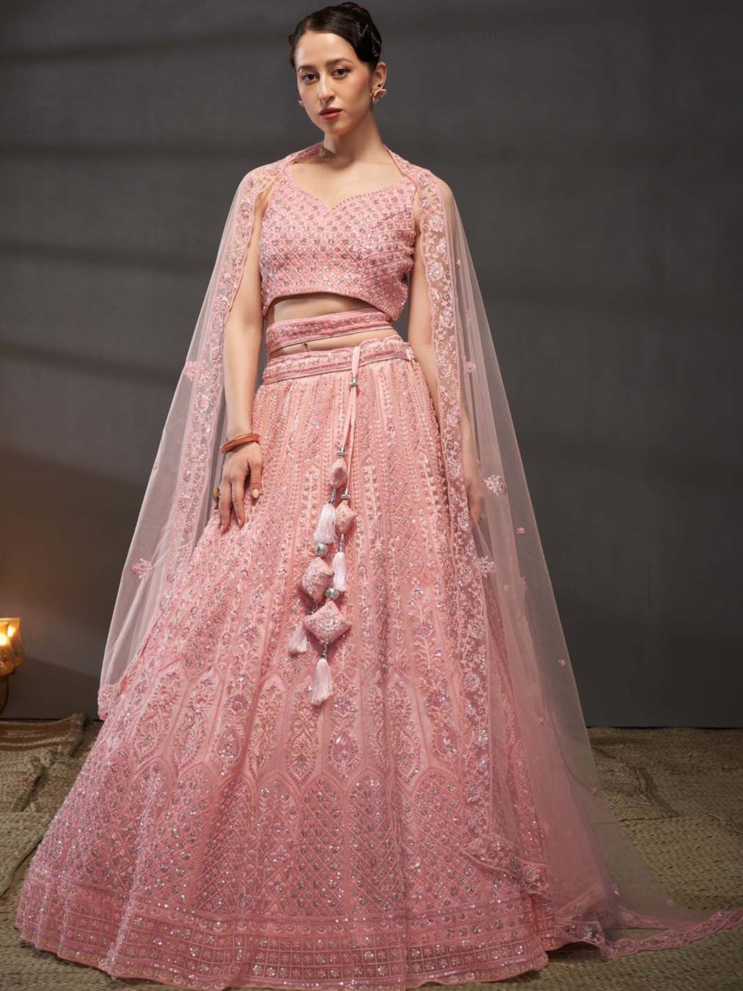 panchhi Embroidered Sequinned Net Semi Stitched Lehenga & Unstitched Blouse With Dupatta, Pink
panchhi Embroidered Sequinned Net Semi Stitched Lehenga & Unstitched Blouse With Dupatta, Pink