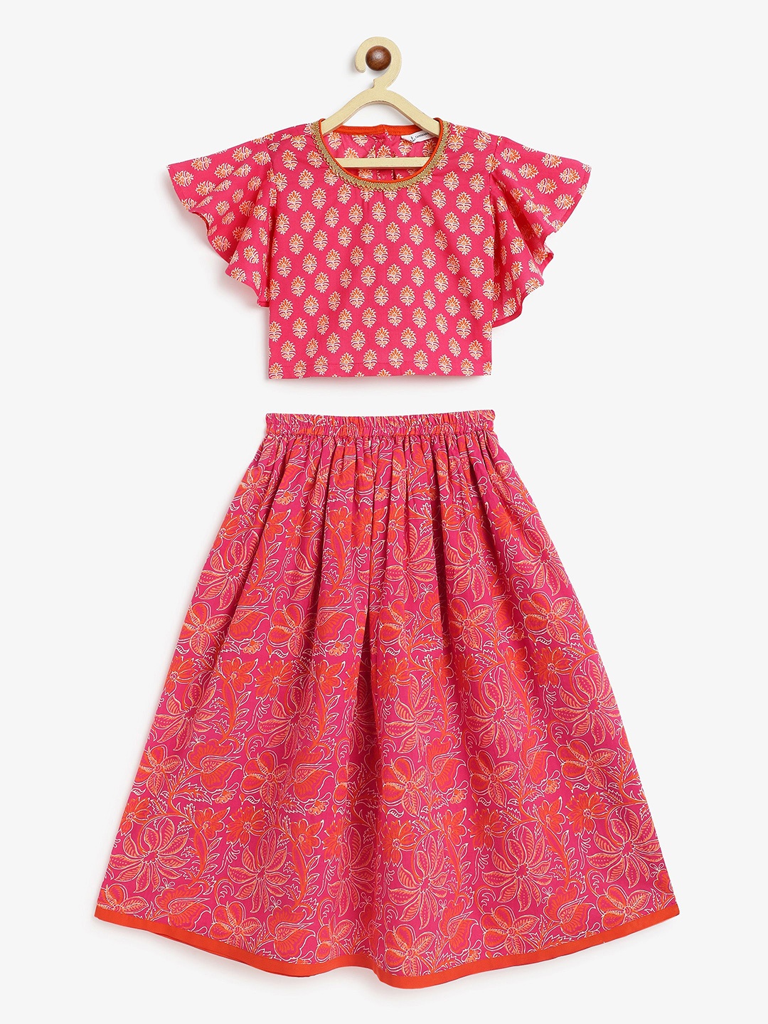 Campana Girls Printed Flared Sleeves Cotton Ready to Wear Lehenga Choli, Magenta
Campana Girls Printed Flared Sleeves Cotton Ready to Wear Lehenga Choli, Magenta
