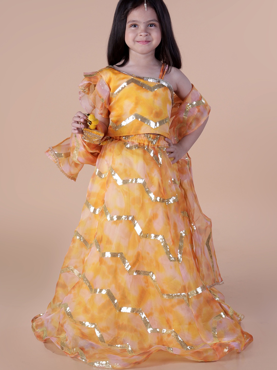BAESD Girls Embellished Sequinned Ready to Wear Lehenga & Blouse With Dupatta, Yellow
BAESD Girls Embellished Sequinned Ready to Wear Lehenga & Blouse With Dupatta, Yellow