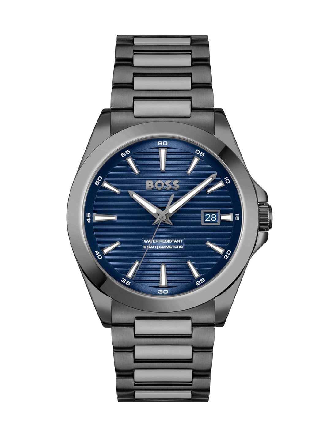 BOSS Men Strike Stainless Steel Bracelet Style Straps Analogue Watch 1514175, Navy blue
BOSS Men Strike Stainless Steel Bracelet Style Straps Analogue Watch 1514175, Navy blue
