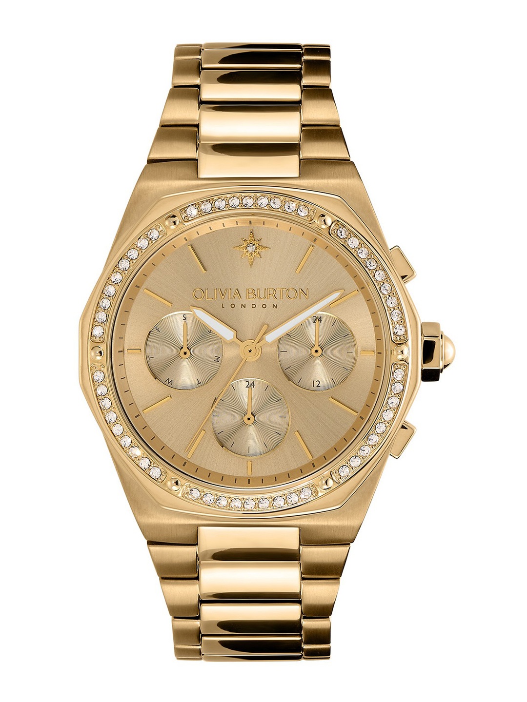 Olivia Burton Women Hexa Multifunction Embellished Analogue Chronograph Watch 24000103, Champagne
Olivia Burton Women Hexa Multifunction Embellished Analogue Chronograph Watch 24000103, Champagne