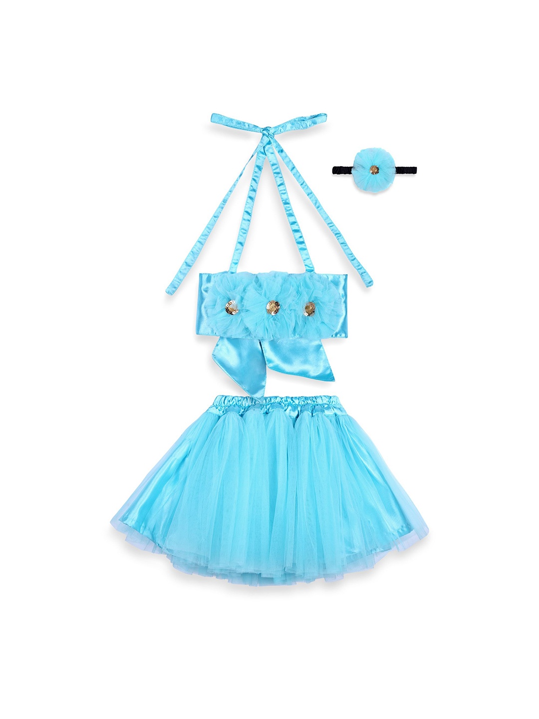 TILISM Girls Halter Neck Sleeveless Organic Cotton Top With Skirt, Turquoise blue
TILISM Girls Halter Neck Sleeveless Organic Cotton Top With Skirt, Turquoise blue