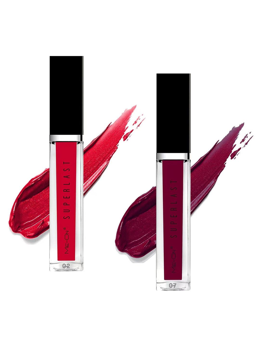 ME-ON Set Of 2 Superlast Waterproof Matte Liquid Lip Gloss 6ml Each - Shade 02 & 07, Red
ME-ON Set Of 2 Superlast Waterproof Matte Liquid Lip Gloss 6ml Each - Shade 02 & 07, Red