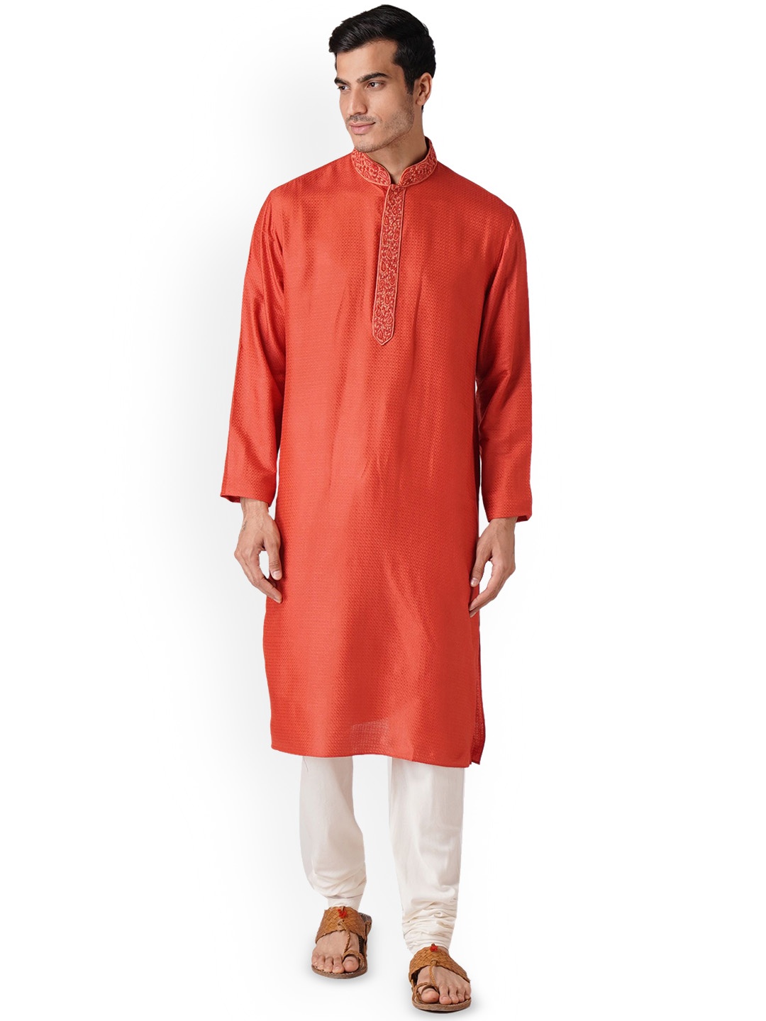 ZOIS Floral Woven Design Thread Work Mandarin Collar Cotton Silk Straight Kurta & Churidar, Orange
ZOIS Floral Woven Design Thread Work Mandarin Collar Cotton Silk Straight Kurta & Churidar, Orange