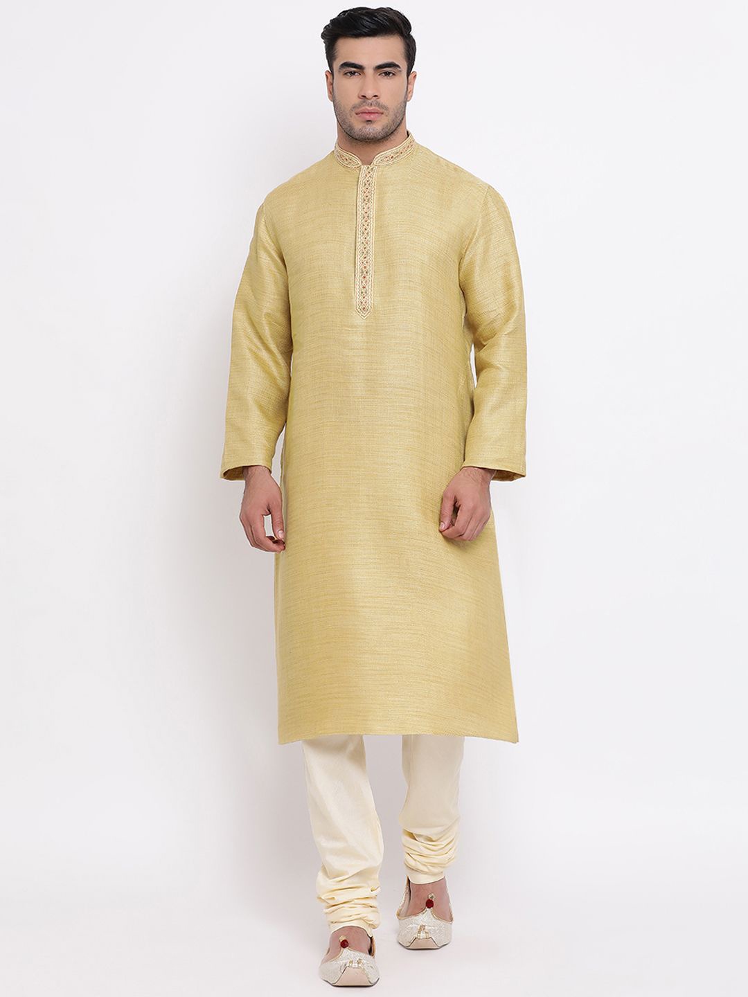 ZOIS Ethnic Motifs Woven Design Mandarin Collar Straight Kurta with Churidar, Yellow
ZOIS Ethnic Motifs Woven Design Mandarin Collar Straight Kurta with Churidar, Yellow