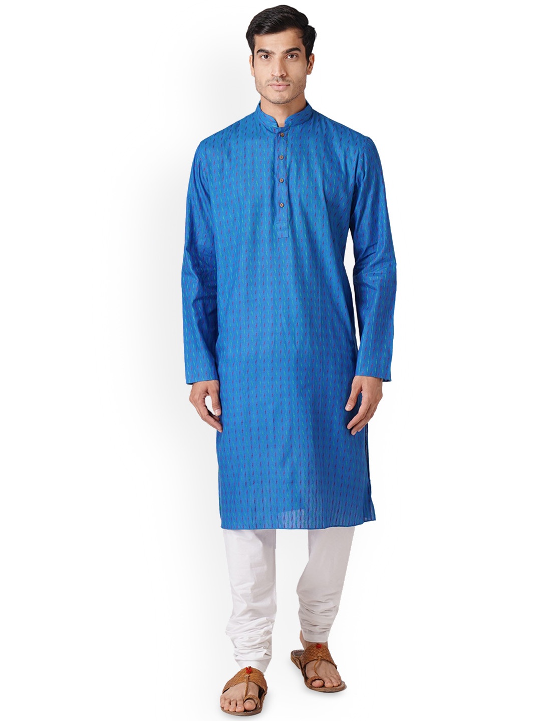 ZOIS Geometric Woven Design Mandarin Collar Pure Cotton Straight Kurta With Churidar, Blue
ZOIS Geometric Woven Design Mandarin Collar Pure Cotton Straight Kurta With Churidar, Blue