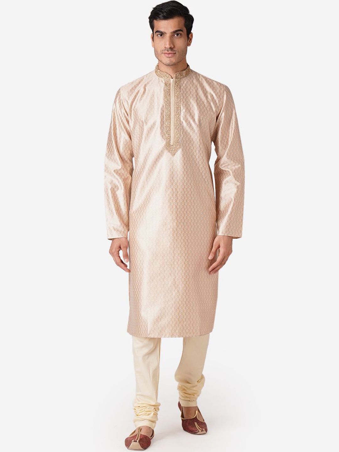 ZOIS Paisley Woven Design Thread Work Mandarin Collar Straight Kurta With Pyjamas, Beige
ZOIS Paisley Woven Design Thread Work Mandarin Collar Straight Kurta With Pyjamas, Beige