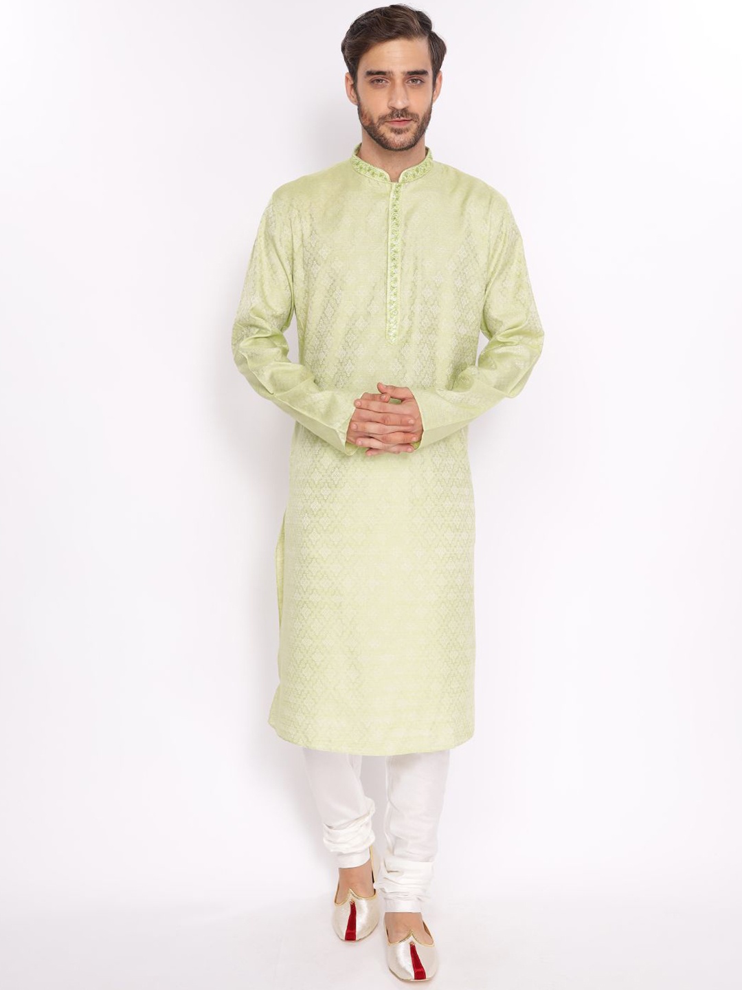 ZOIS Geometric Woven Design Thread Work Mandarin Collar Regular Kurta with Churidar, Green
ZOIS Geometric Woven Design Thread Work Mandarin Collar Regular Kurta with Churidar, Green