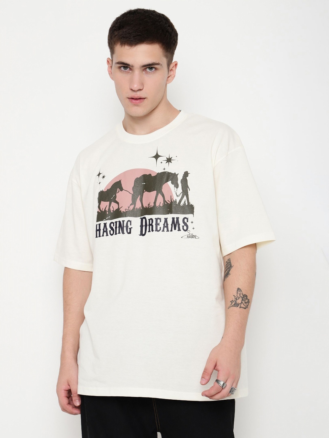 Skidlers Typography Printed Drop-Shoulder Pure Cotton Oversized Summer T-shirt, Cream
Skidlers Typography Printed Drop-Shoulder Pure Cotton Oversized Summer T-shirt, Cream
