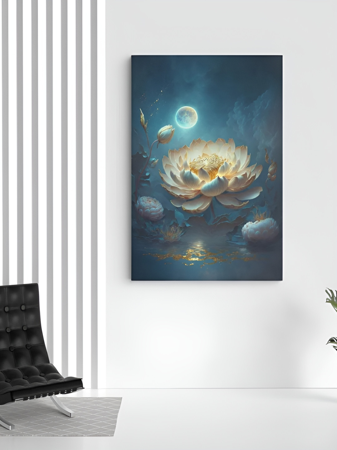CLAWCRAFTS Blue & White Canvas Floral Painting Wall Art 
CLAWCRAFTS Blue & White Canvas Floral Painting Wall Art