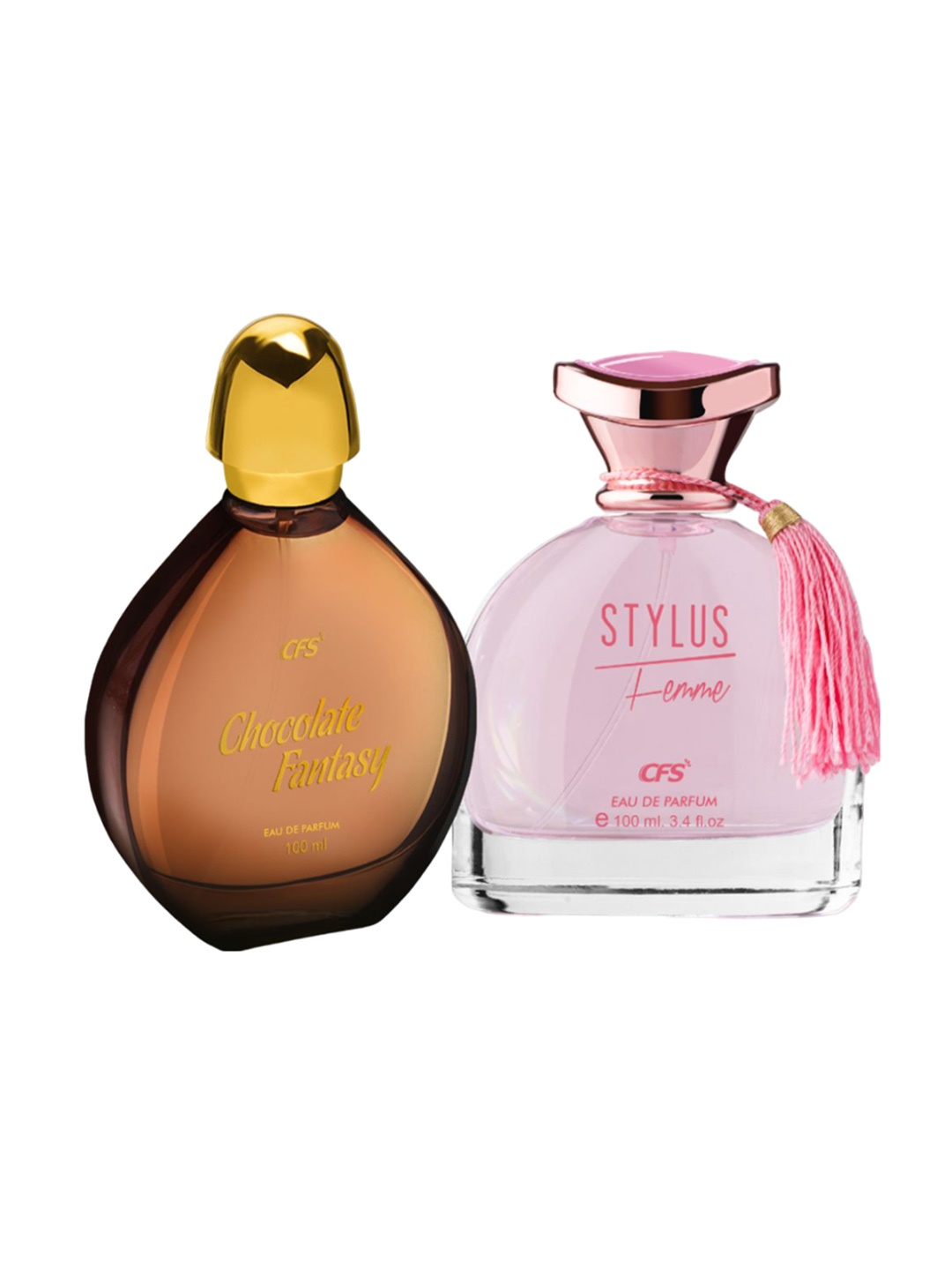 CFS Set Of 2 Chocolate Fantasy & Stylus Long Lasting Eau De Parfum - 100ml Each, Pink
CFS Set Of 2 Chocolate Fantasy & Stylus Long Lasting Eau De Parfum - 100ml Each, Pink