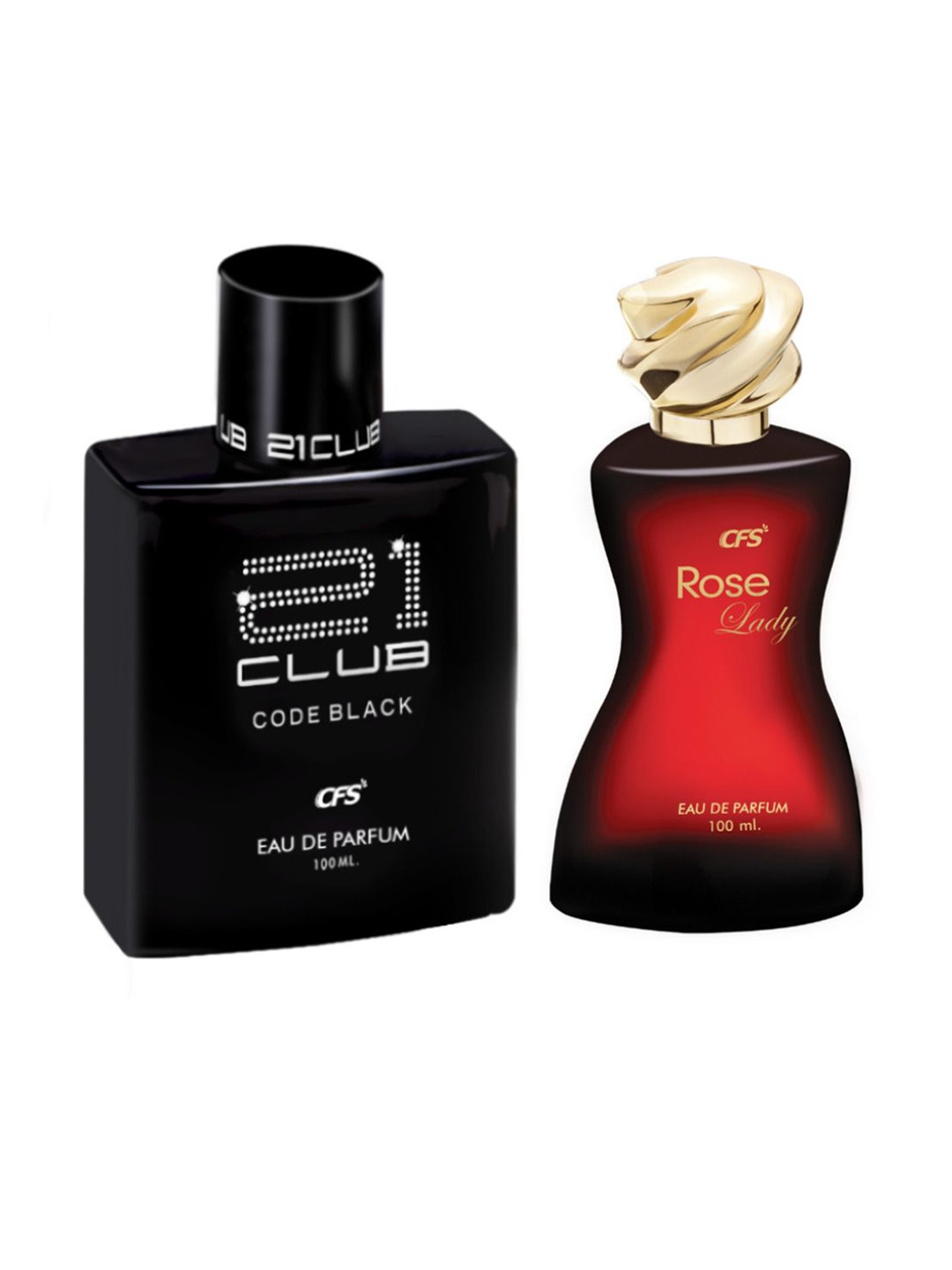 CFS Set of Code Black 21 Club & Rose Lady Long Lasting Eau De Parfum - 100 ml each
CFS Set of Code Black 21 Club & Rose Lady Long Lasting Eau De Parfum - 100 ml each
