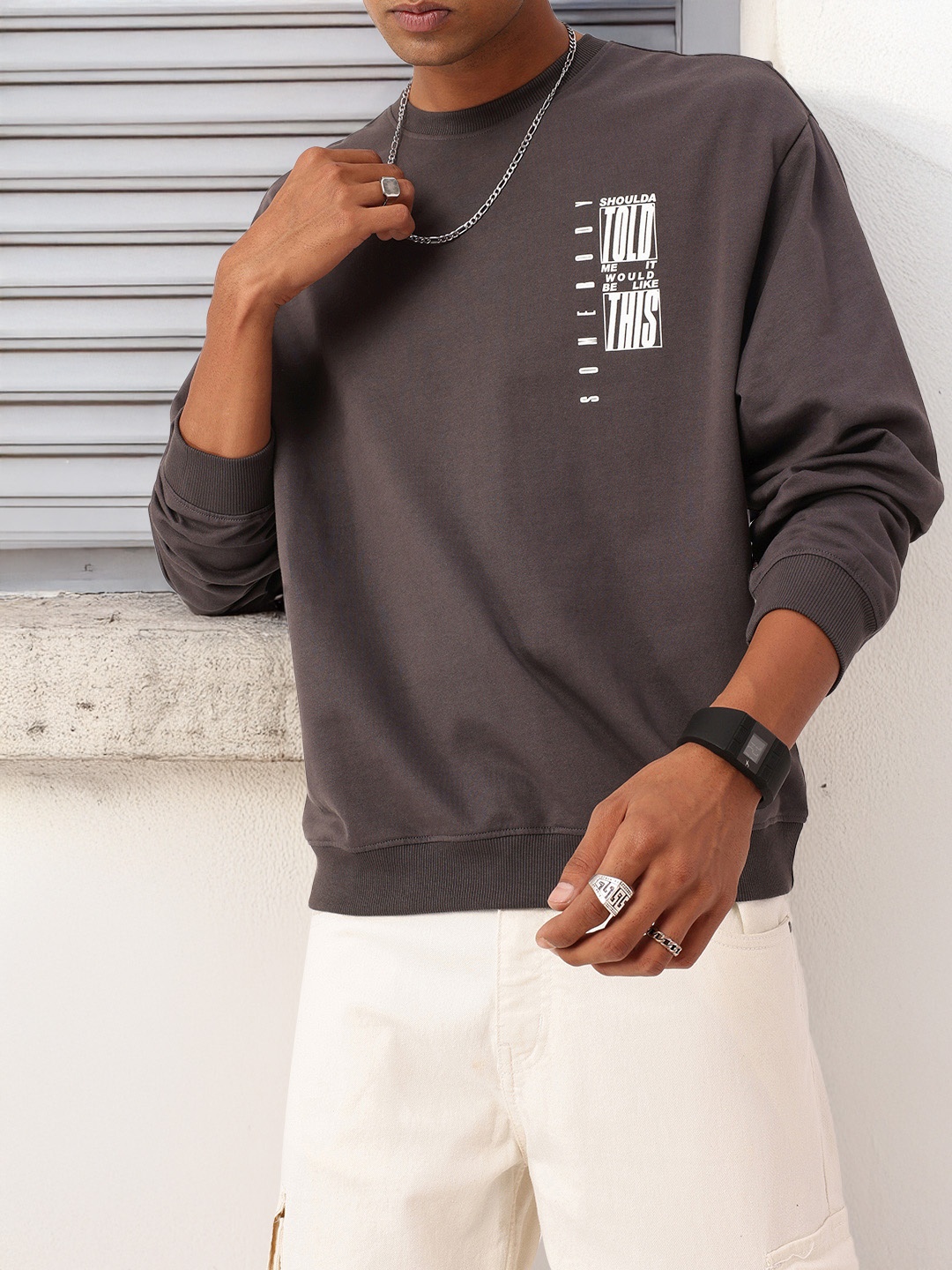 Kook N Keech Modern Edge Typography Printed Cotton Terry Relaxed Fit Sweatshirt, Grey
Kook N Keech Modern Edge Typography Printed Cotton Terry Relaxed Fit Sweatshirt, Grey
