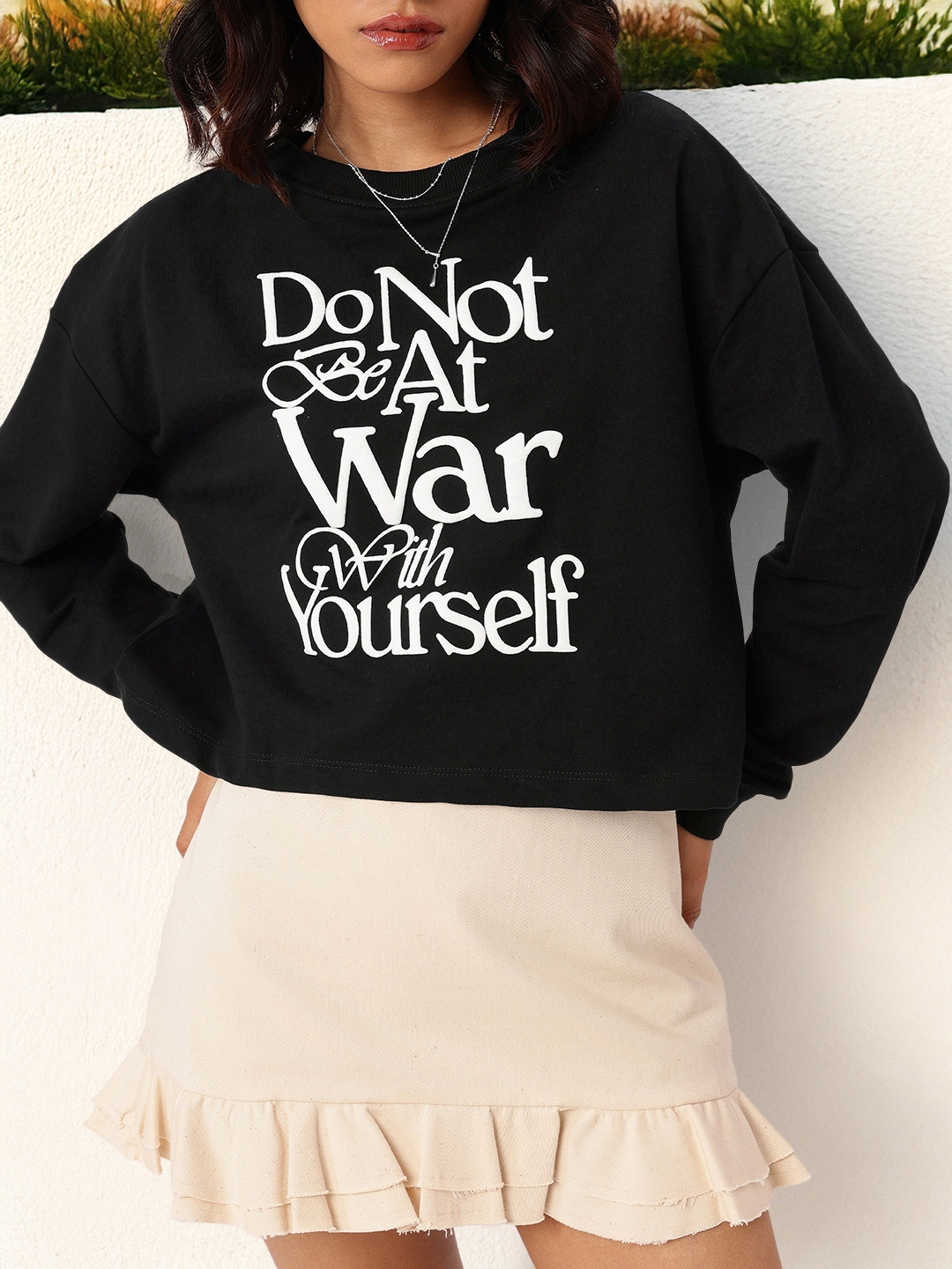DressBerry Melancholic Chic Printed Cotton Terry Relaxed Fit Sweatshirts, Black
DressBerry Melancholic Chic Printed Cotton Terry Relaxed Fit Sweatshirts, Black
