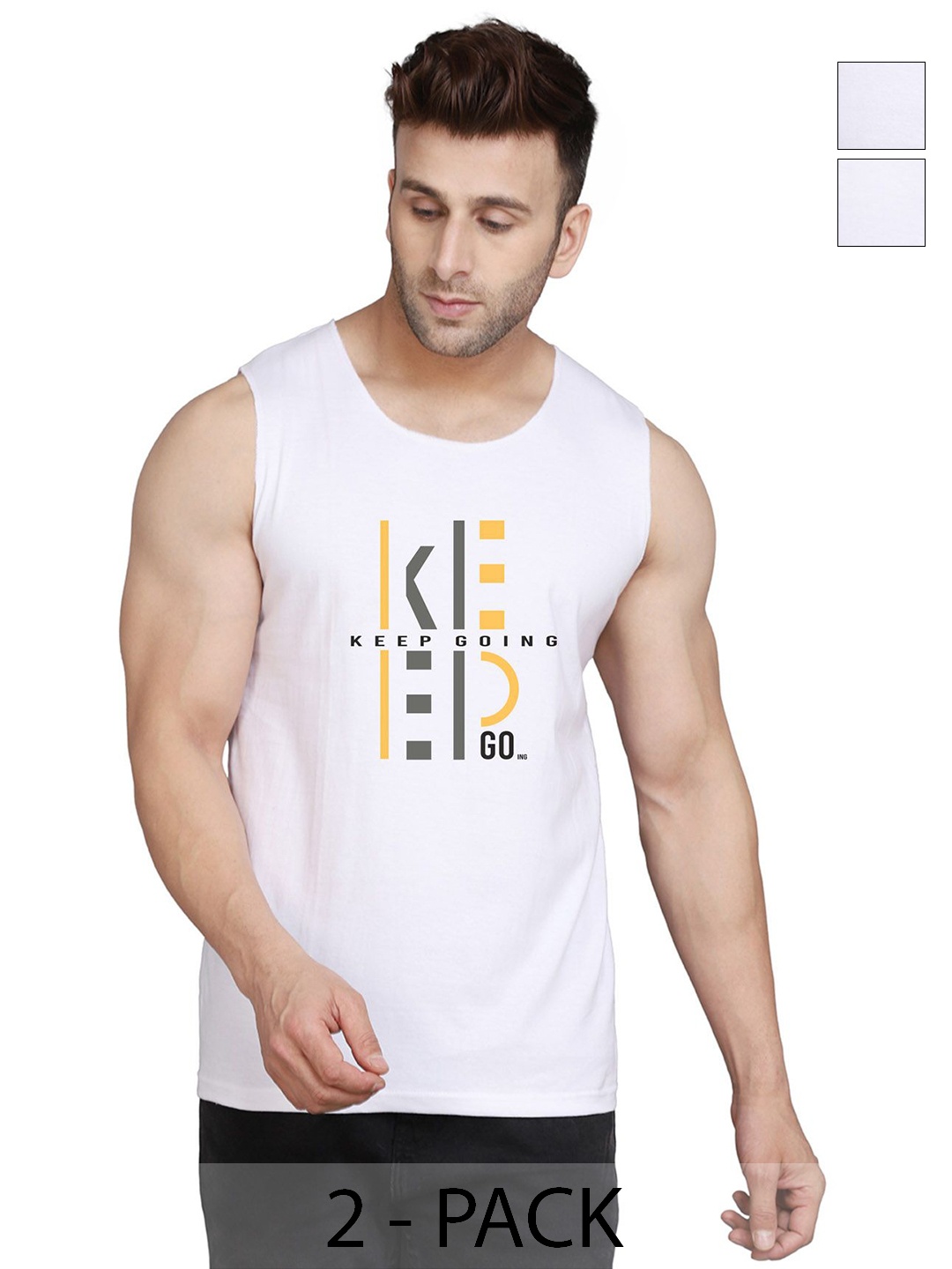 SLOWLORIS Men Pack Of 2 Typography Printed Round Neck Cotton Slim Fit T-Shirts, White
SLOWLORIS Men Pack Of 2 Typography Printed Round Neck Cotton Slim Fit T-Shirts, White