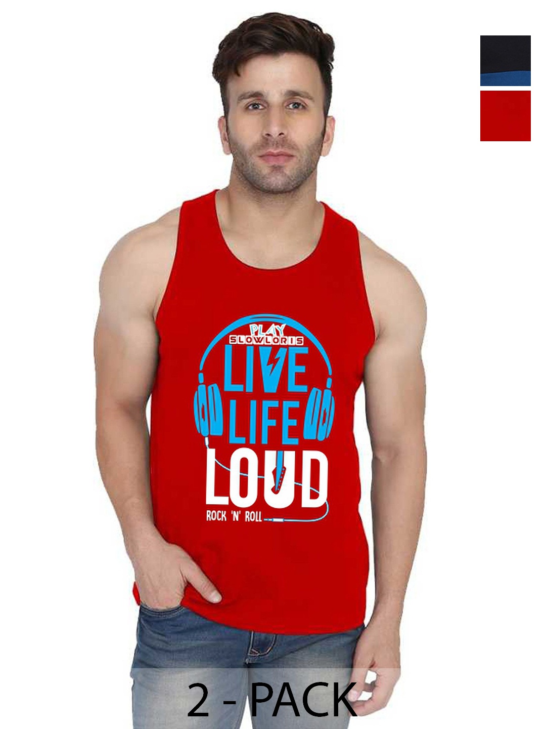 SLOWLORIS Men Pack Of 2 Typography Printed Round Neck Cotton Slim Fit T-Shirts, Red
SLOWLORIS Men Pack Of 2 Typography Printed Round Neck Cotton Slim Fit T-Shirts, Red