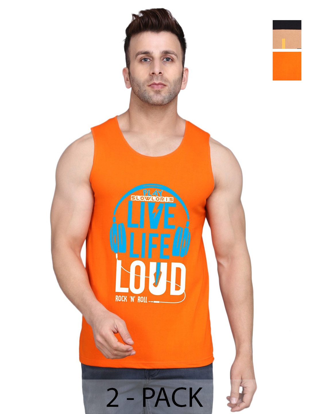 SLOWLORIS Men Pack Of 2 Typography Printed Round Neck Cotton Slim Fit T-Shirts, Orange
SLOWLORIS Men Pack Of 2 Typography Printed Round Neck Cotton Slim Fit T-Shirts, Orange