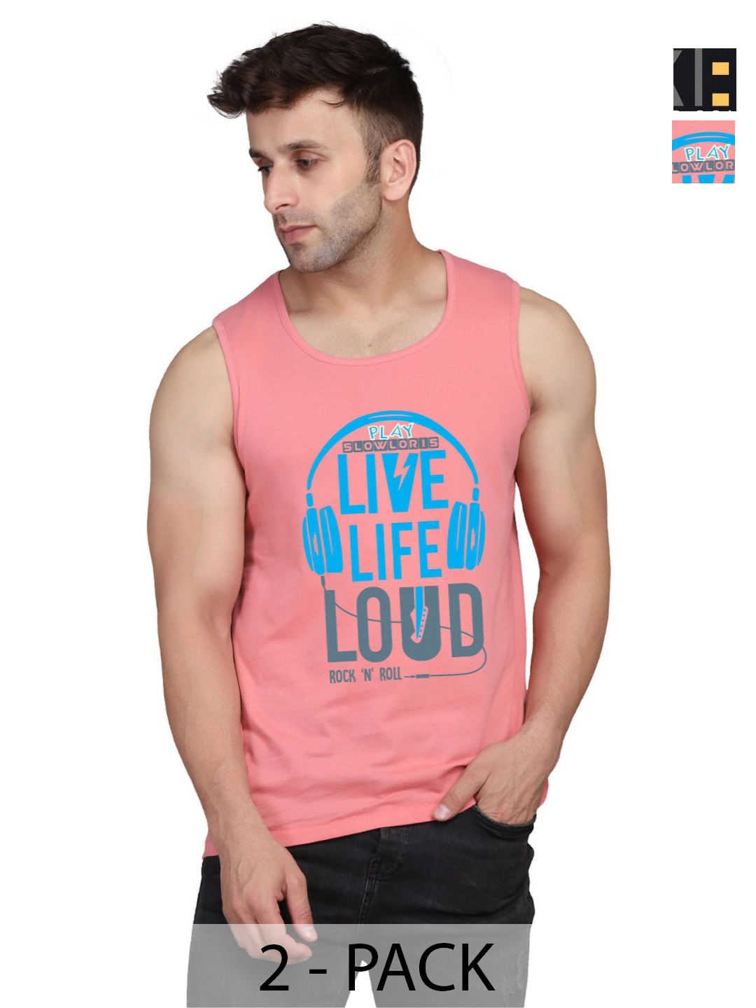 SLOWLORIS Men Pack Of 2 Typography Printed Round Neck Cotton Slim Fit T-Shirts, Peach
SLOWLORIS Men Pack Of 2 Typography Printed Round Neck Cotton Slim Fit T-Shirts, Peach