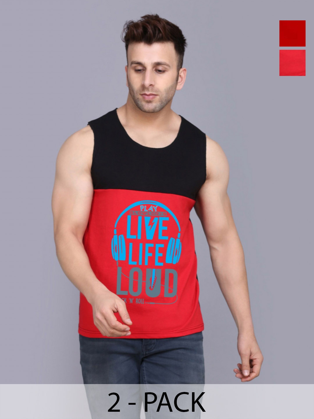 SLOWLORIS Men Pack Of 2 Typography Printed Round Neck Cotton Slim Fit T-Shirts, Black
SLOWLORIS Men Pack Of 2 Typography Printed Round Neck Cotton Slim Fit T-Shirts, Black
