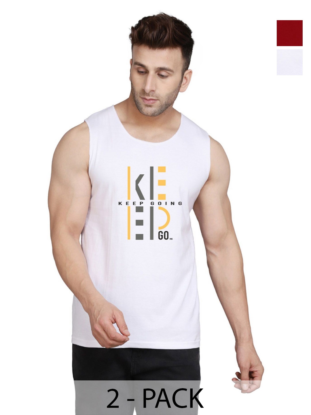 SLOWLORIS Men Pack Of 2 Typography Printed Round Neck Cotton Slim Fit T-Shirts, Maroon
SLOWLORIS Men Pack Of 2 Typography Printed Round Neck Cotton Slim Fit T-Shirts, Maroon