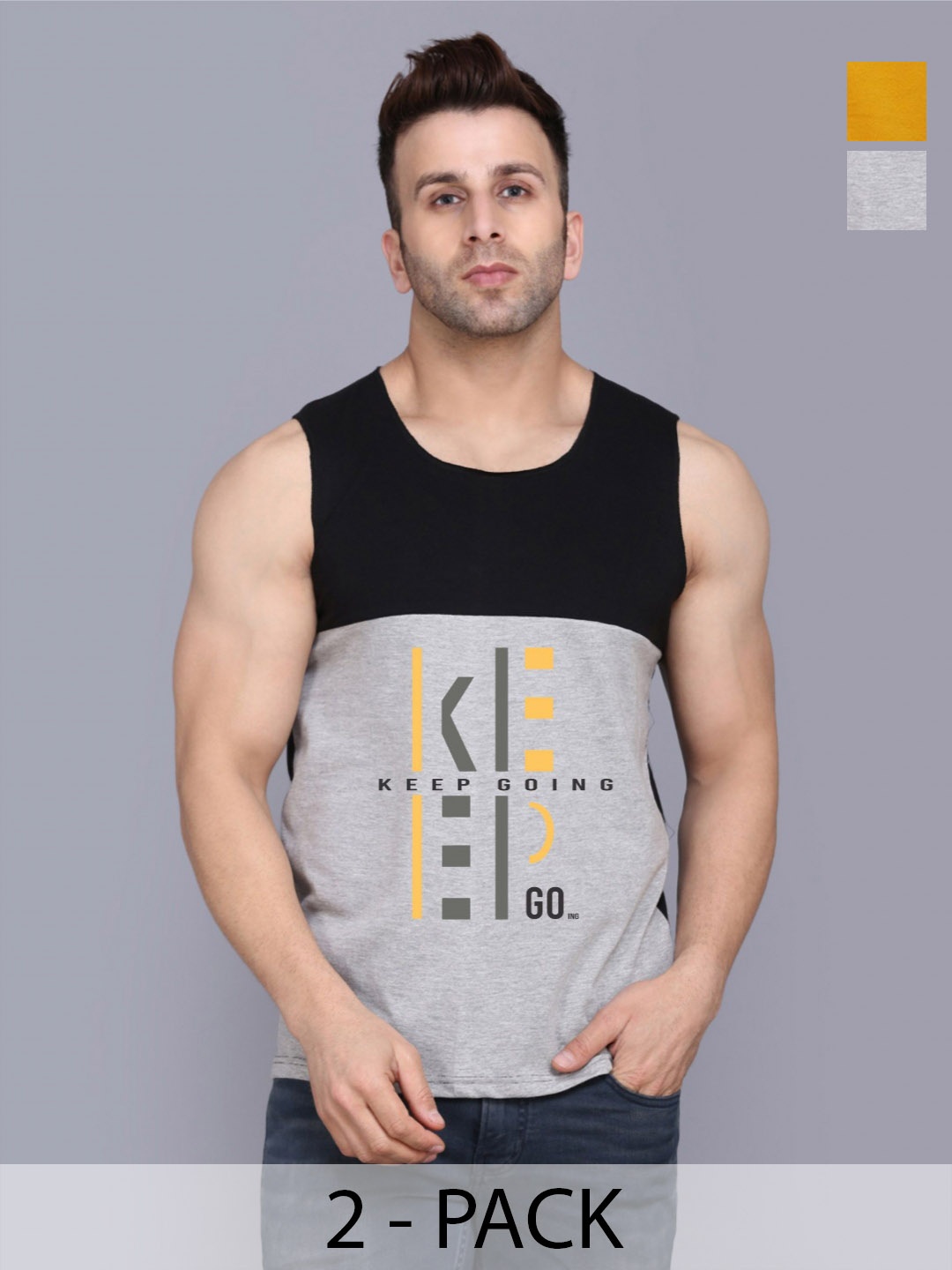 SLOWLORIS Men Pack Of 2 Typography Printed Round Neck Cotton Slim Fit T-Shirts, Mustard
SLOWLORIS Men Pack Of 2 Typography Printed Round Neck Cotton Slim Fit T-Shirts, Mustard