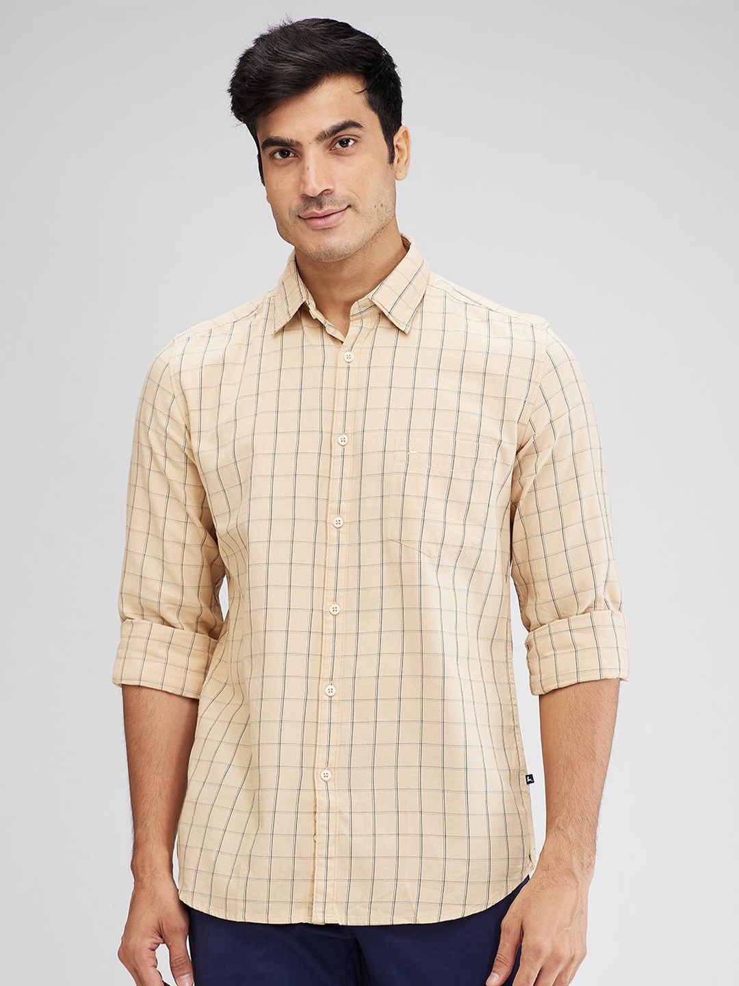 Parx Men Spread Collar Grid Tattersall Checks Checked Cotton Slim Fit Casual Shirt, Beige
Parx Men Spread Collar Grid Tattersall Checks Checked Cotton Slim Fit Casual Shirt, Beige