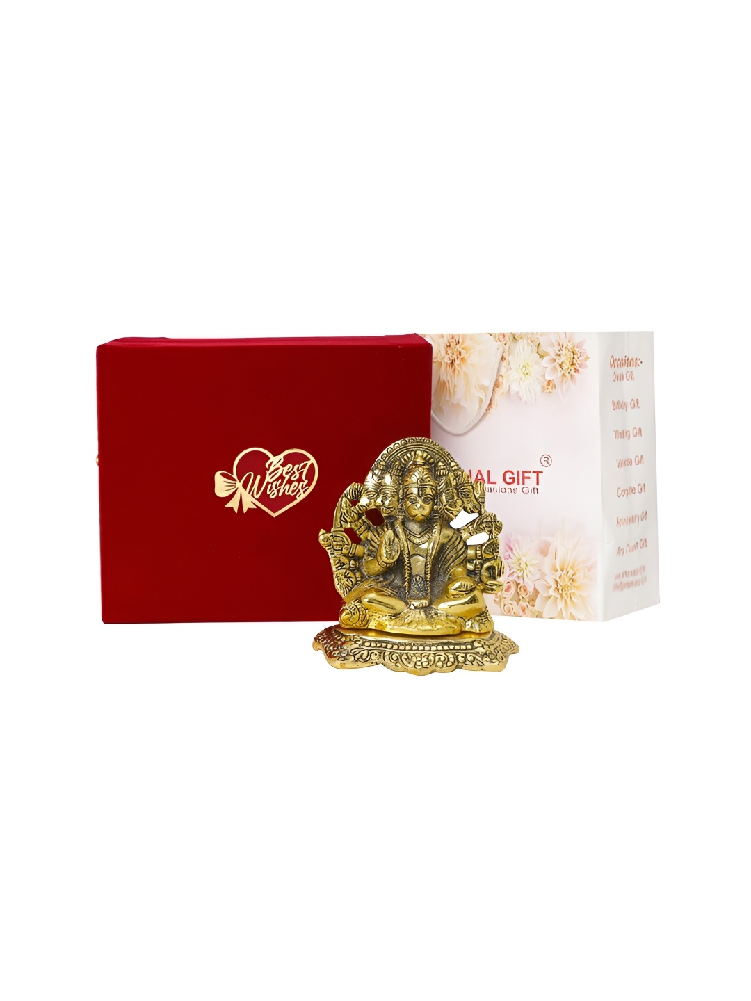 INTERNATIONAL GIFT Gold-Toned Panchmukhi Hanuman Idol with Best Wishes Tag & Velvet Box
INTERNATIONAL GIFT Gold-Toned Panchmukhi Hanuman Idol with Best Wishes Tag & Velvet Box