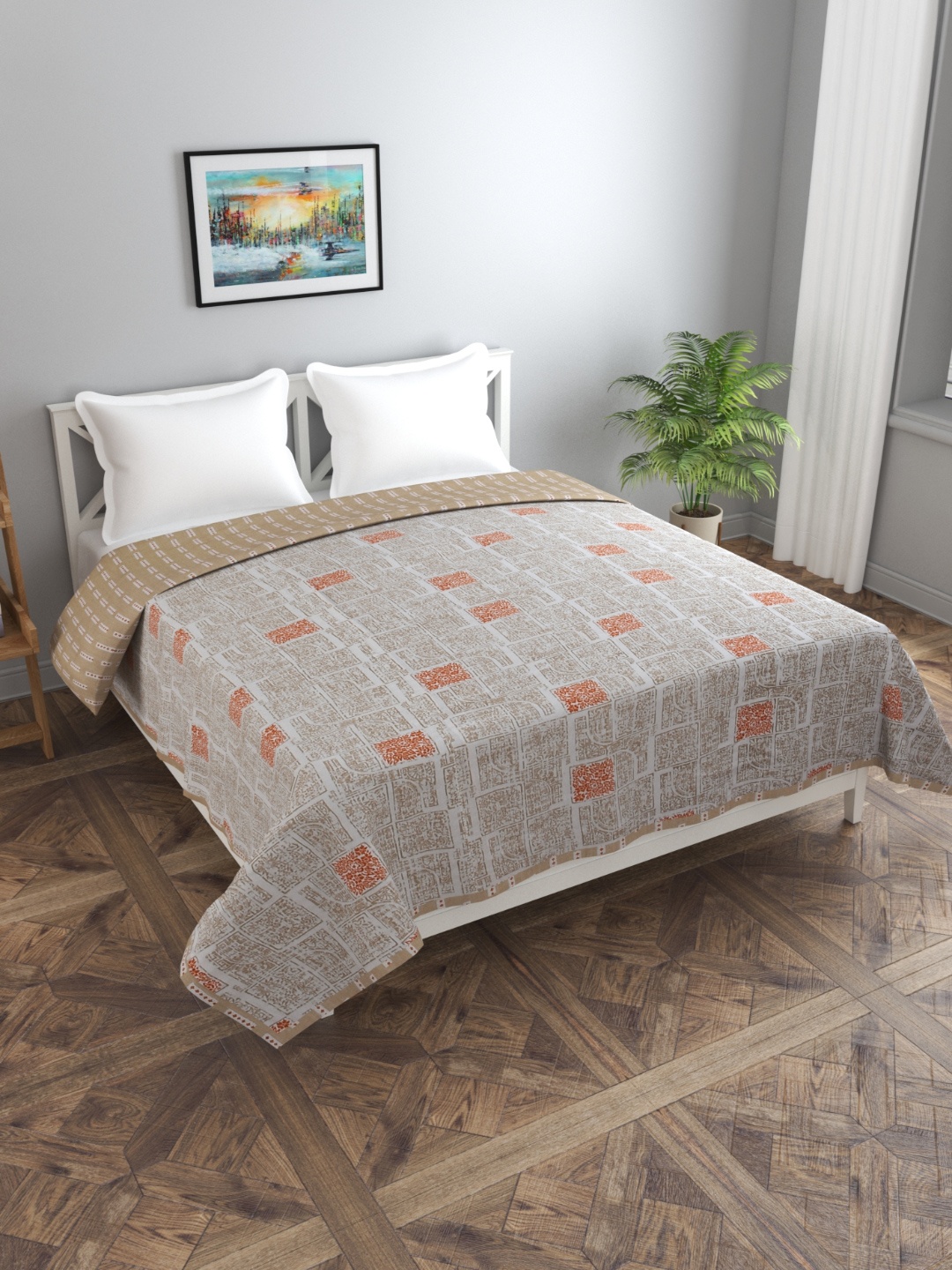 Florida Fiva Coffee Brown & Rust Floral Cotton 200 GSM AC Room Reversible Double Bed Dohar
Florida Fiva Coffee Brown & Rust Floral Cotton 200 GSM AC Room Reversible Double Bed Dohar