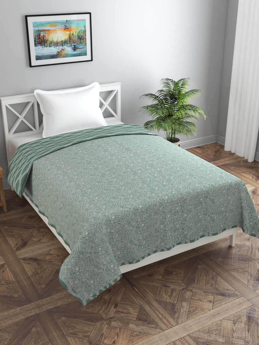 Florida Fiva Lime Green Ethnic Motifs Cotton AC Room 200 GSM Reversible Single Bed Dohar
Florida Fiva Lime Green Ethnic Motifs Cotton AC Room 200 GSM Reversible Single Bed Dohar